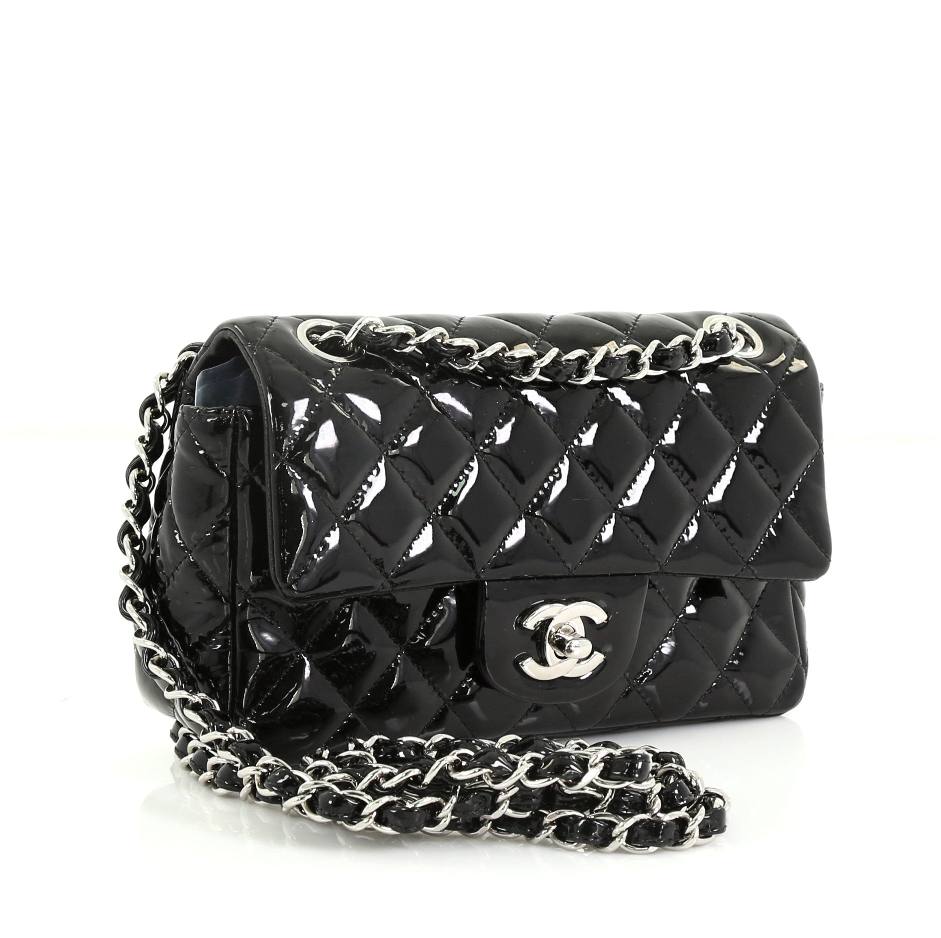 Classic Single Flap Bag Quilted Patent Mini