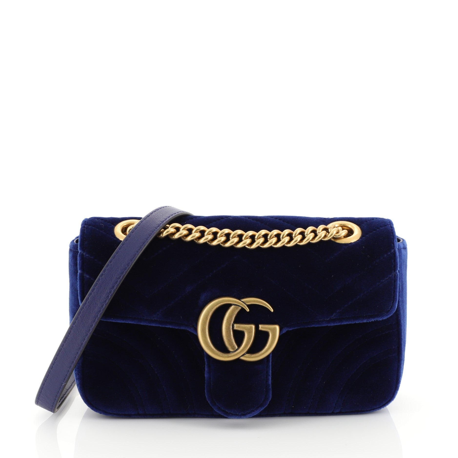 GG Marmont Flap Bag Matelasse Velvet Mini