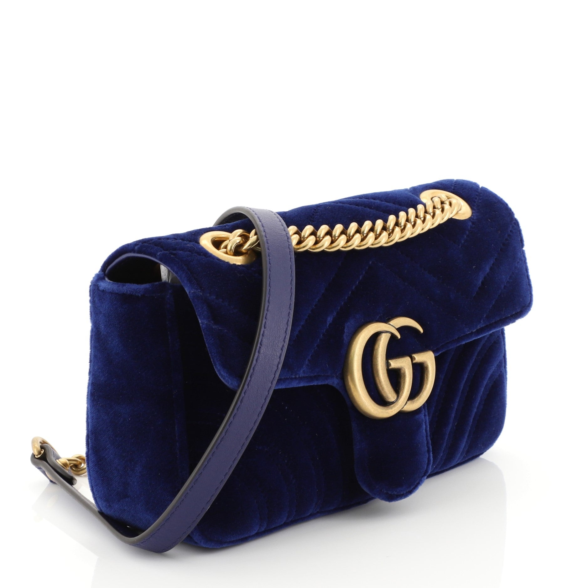 GG Marmont Flap Bag Matelasse Velvet Mini