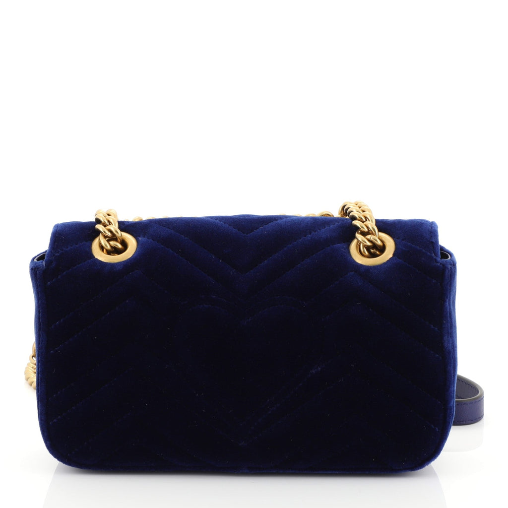 GG Marmont Flap Bag Matelasse Velvet Mini