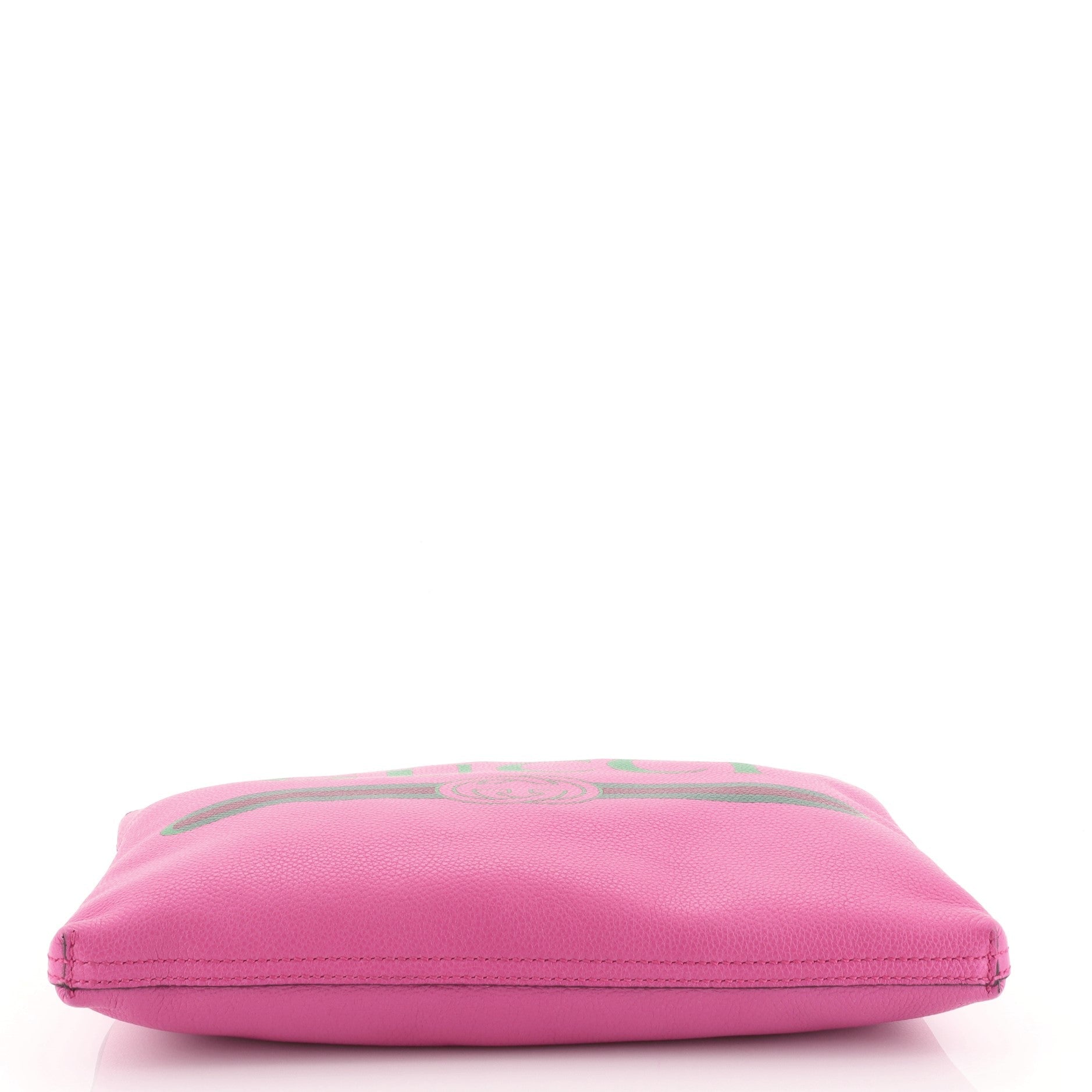 Logo Portfolio Clutch Printed Leather Medium