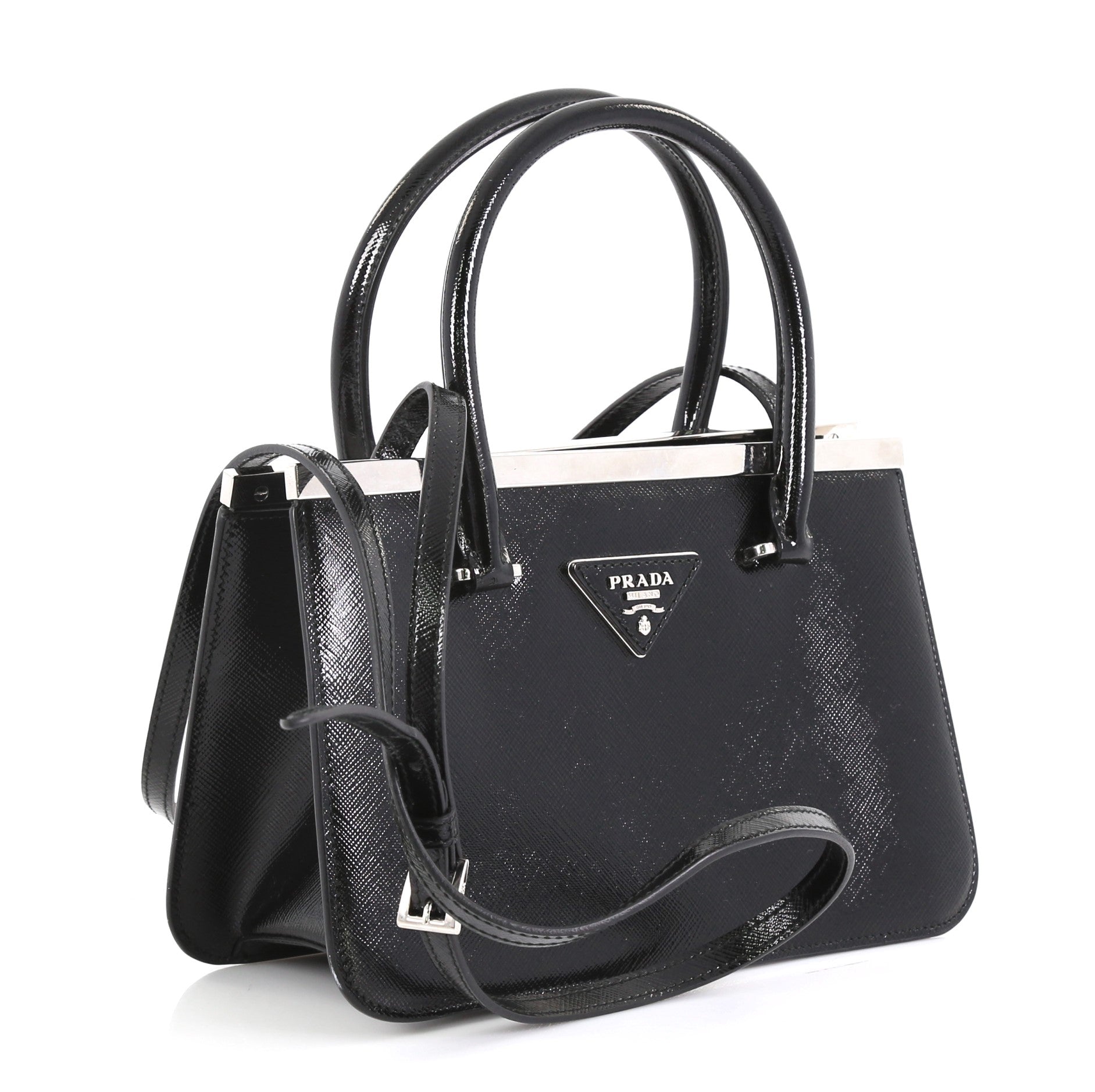 Frame Convertible Bag Vernice Saffiano Leather Mini