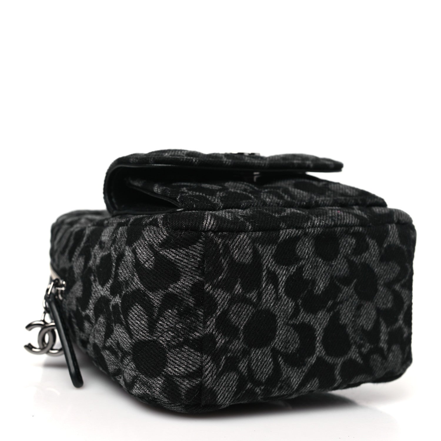 Denim Quilted Flower CC Mini Classic Backpack Black