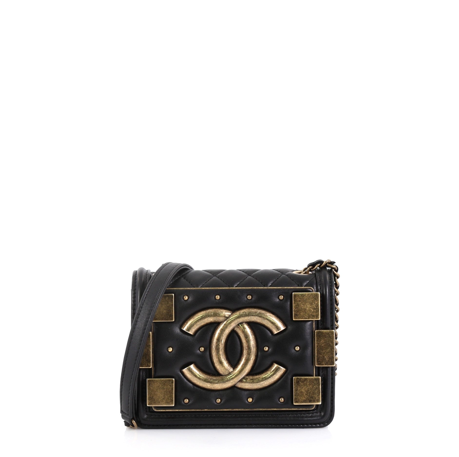 Boy Brick Flap Bag Studded Quilted Lambskin Mini