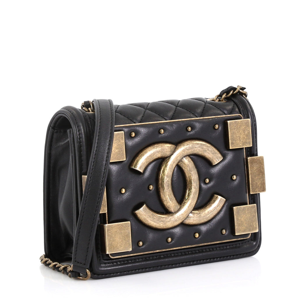 Boy Brick Flap Bag Studded Quilted Lambskin Mini