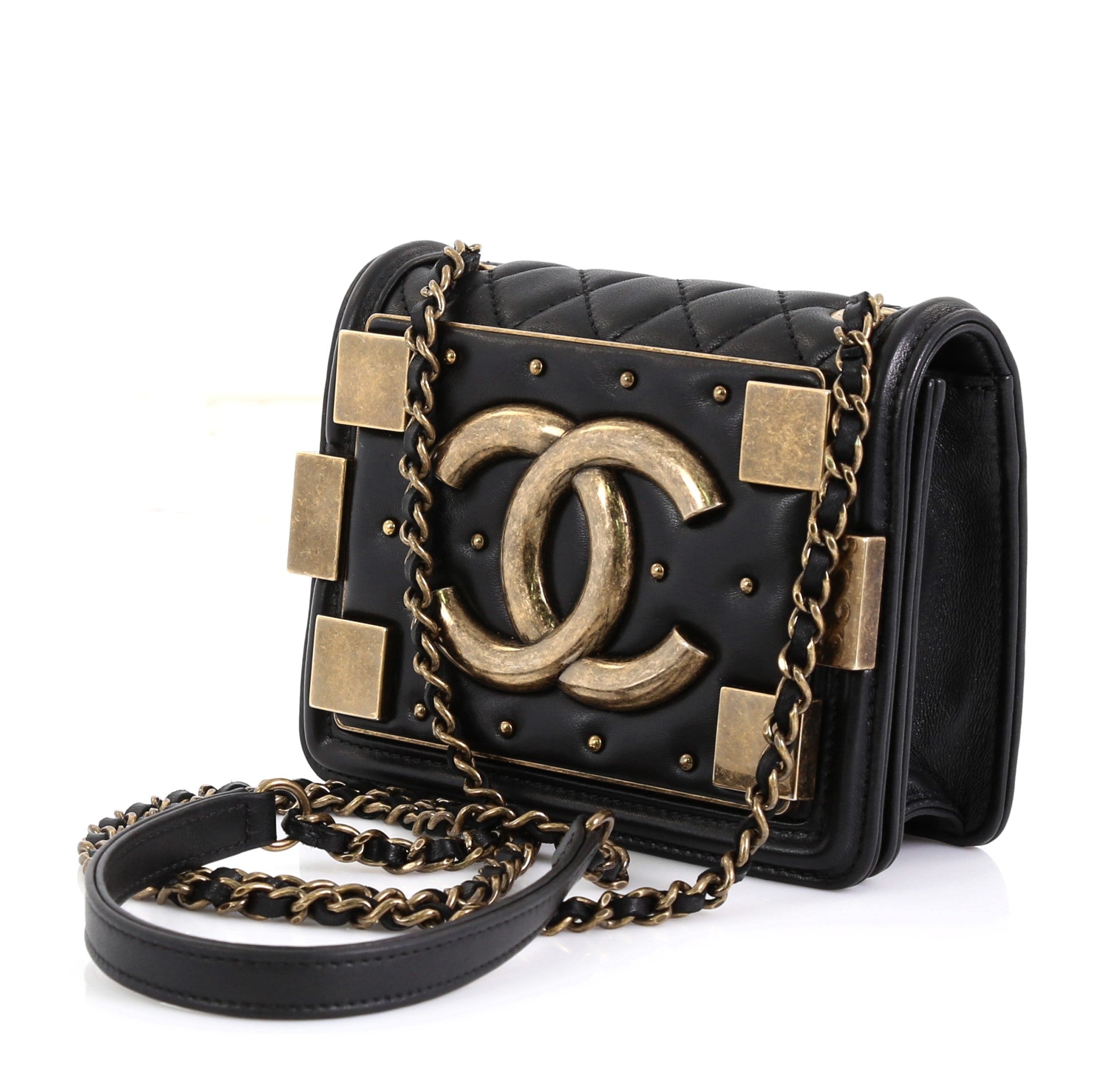 Boy Brick Flap Bag Studded Quilted Lambskin Mini