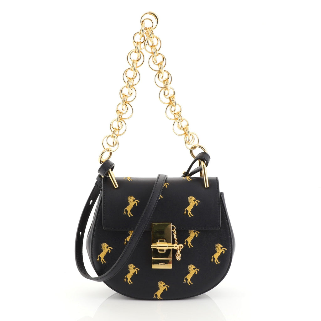 Drew Bijou Crossbody Bag Embroidered Leather Mini