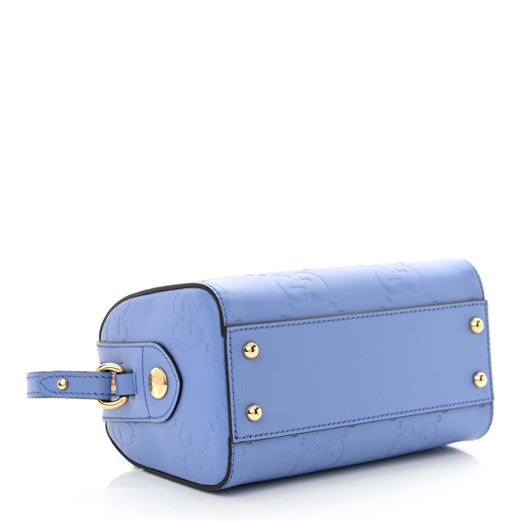 Gilbert Calfskin Jumbo GG Embossed Super Mini Top Handle Bowler Bag Bloom Lavender