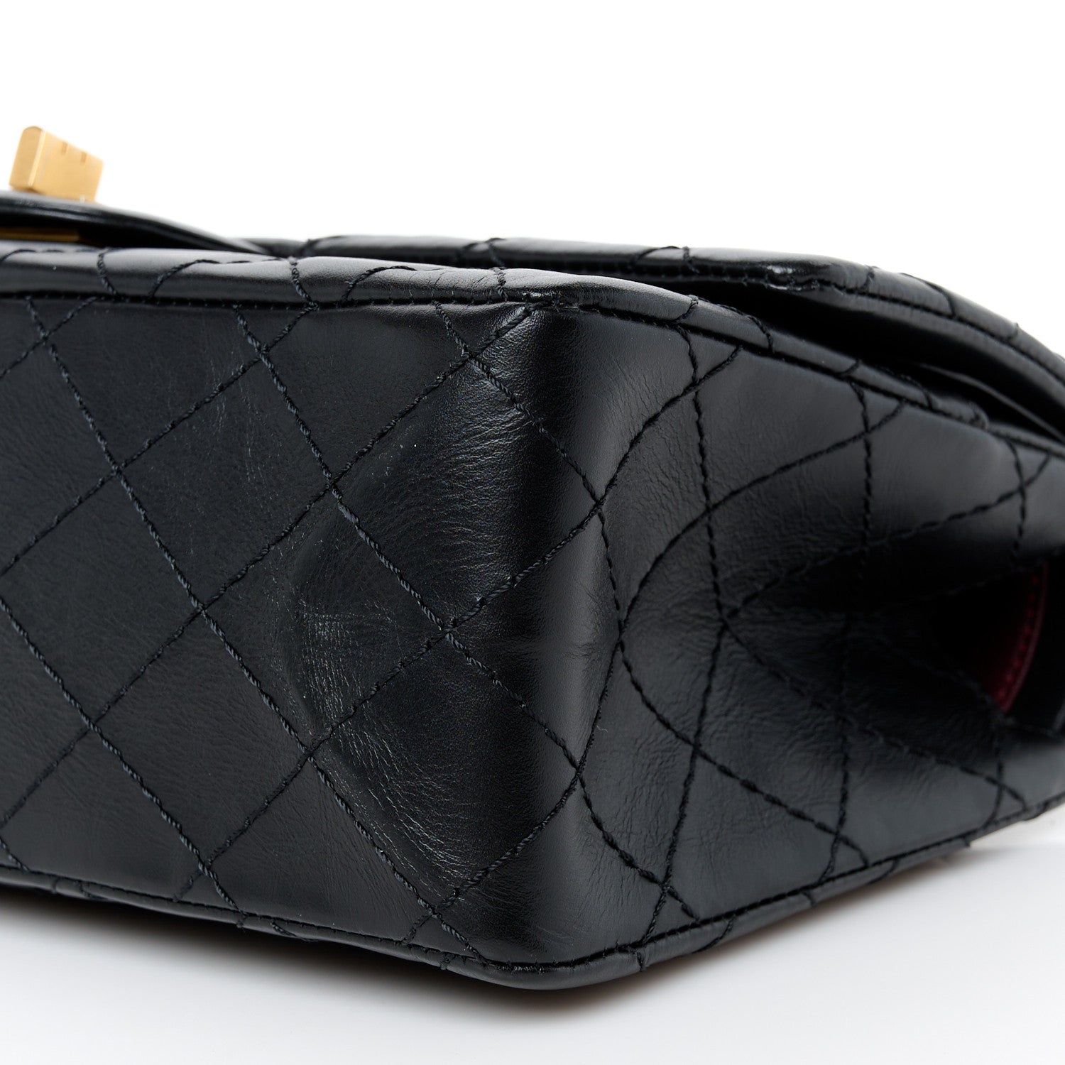 Aged Calfskin Quilted 2.55 Reissue 225 Flap Black