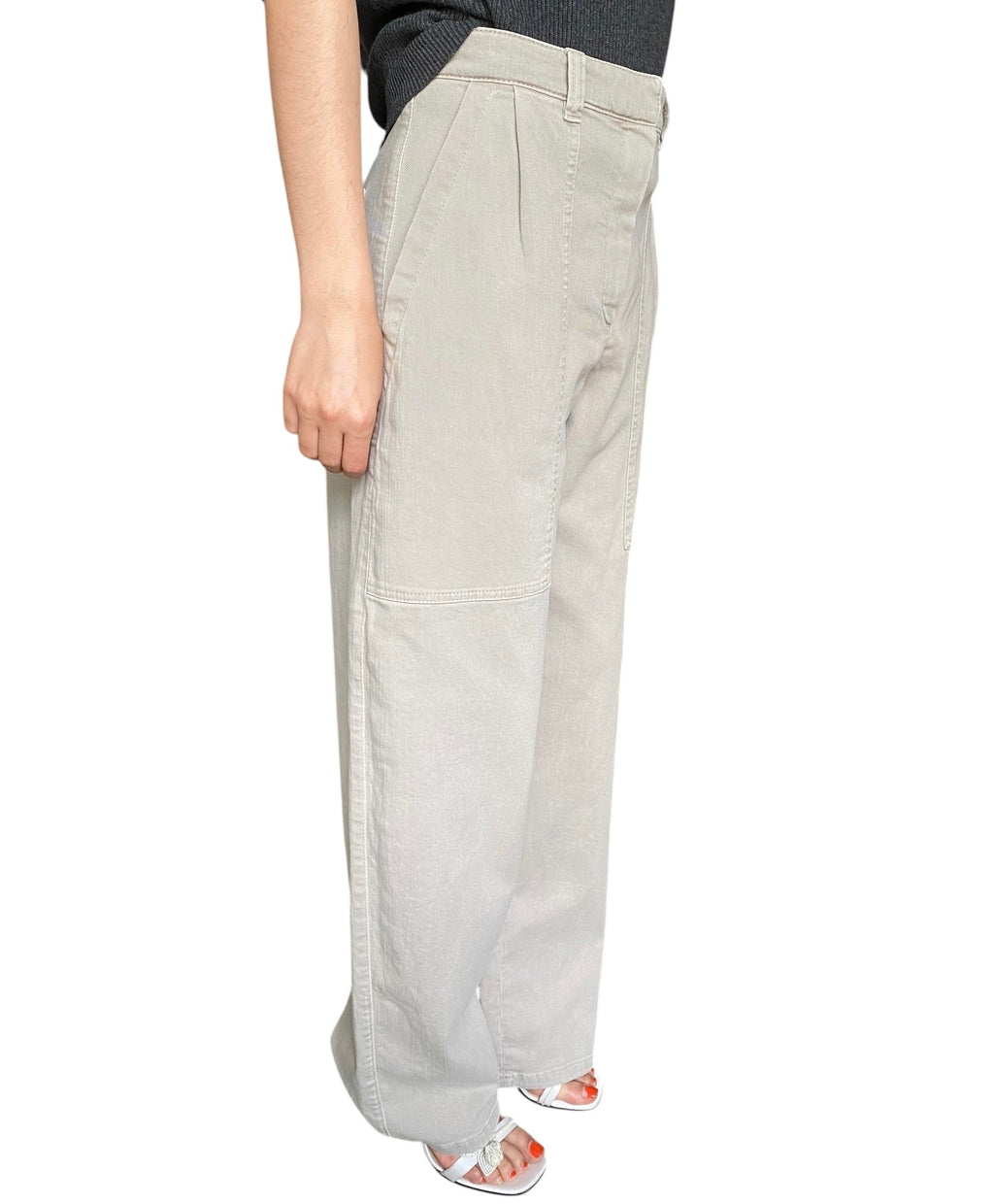 Brunello Cucinelli Taupe Mid Rise Straight Leg Denim - 42 / US 6