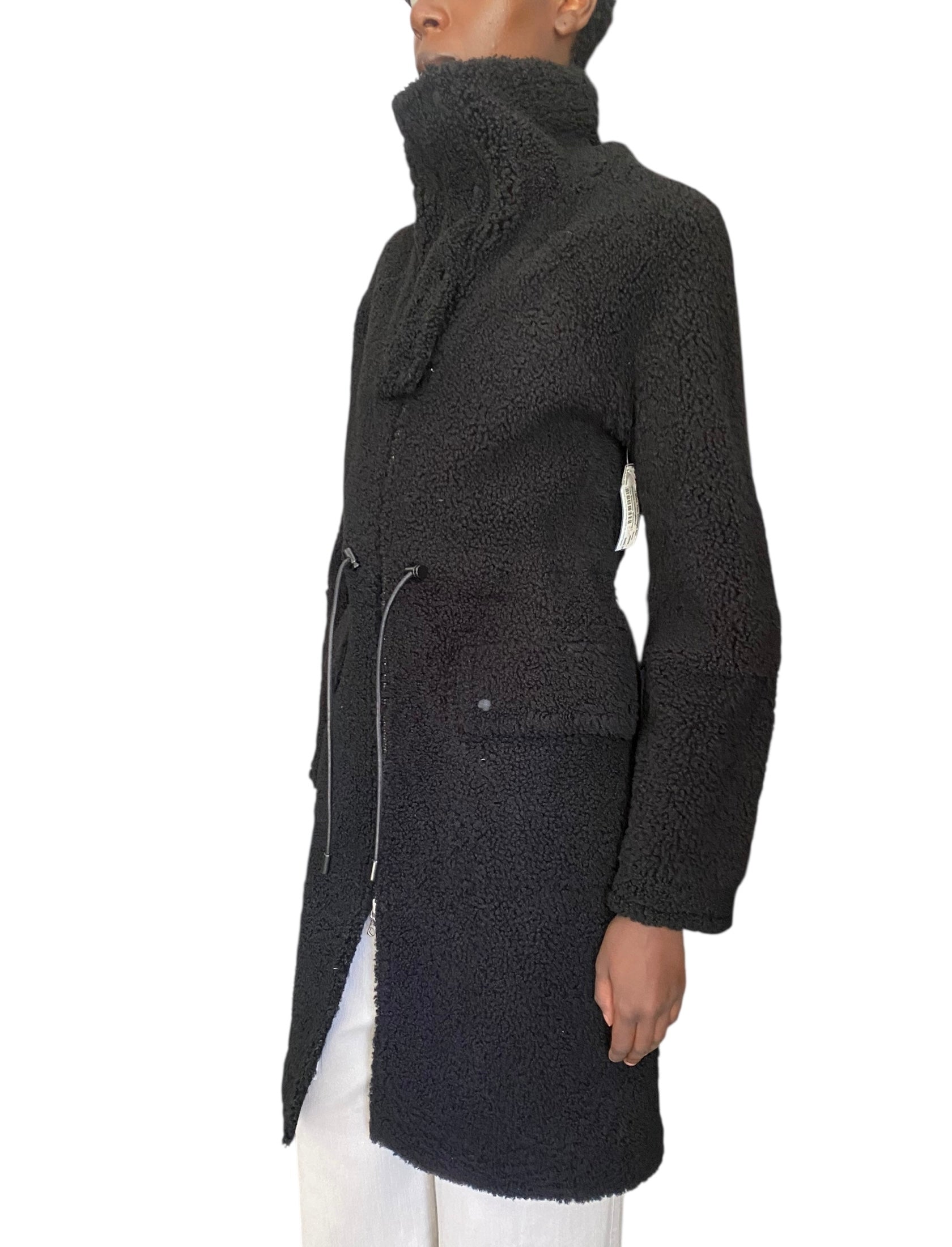 Yves Salomon Black Shearling Coat - 36 / US 4