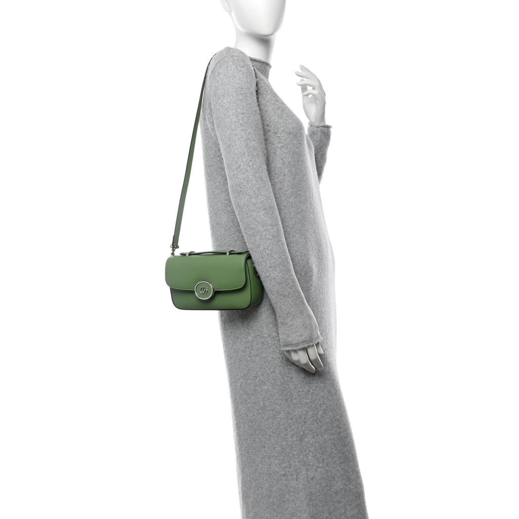 Calfskin Petite GG Mini Shoulder Bag Light Green