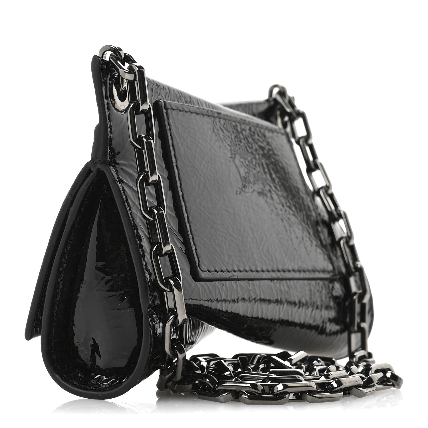 Patent Vog Small Loubitwist Clutch Black