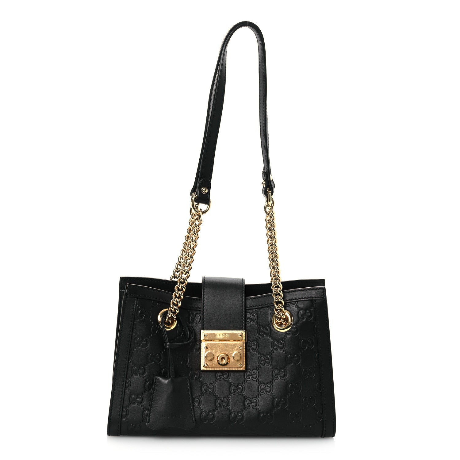 Guccissima Small Padlock Tote Black
