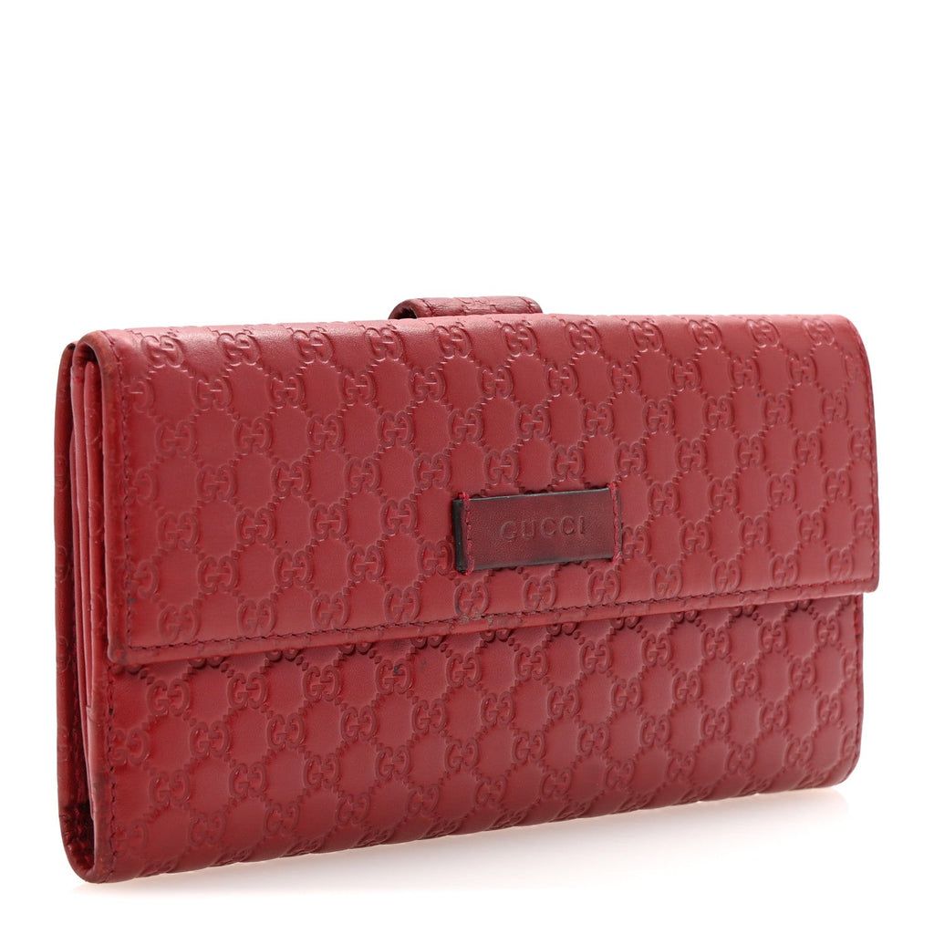 Microguccissima Continental Flap Wallet Red