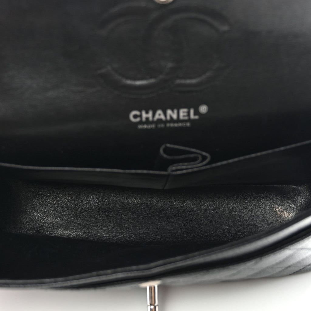 Caviar Quilted Small Double Flap Black