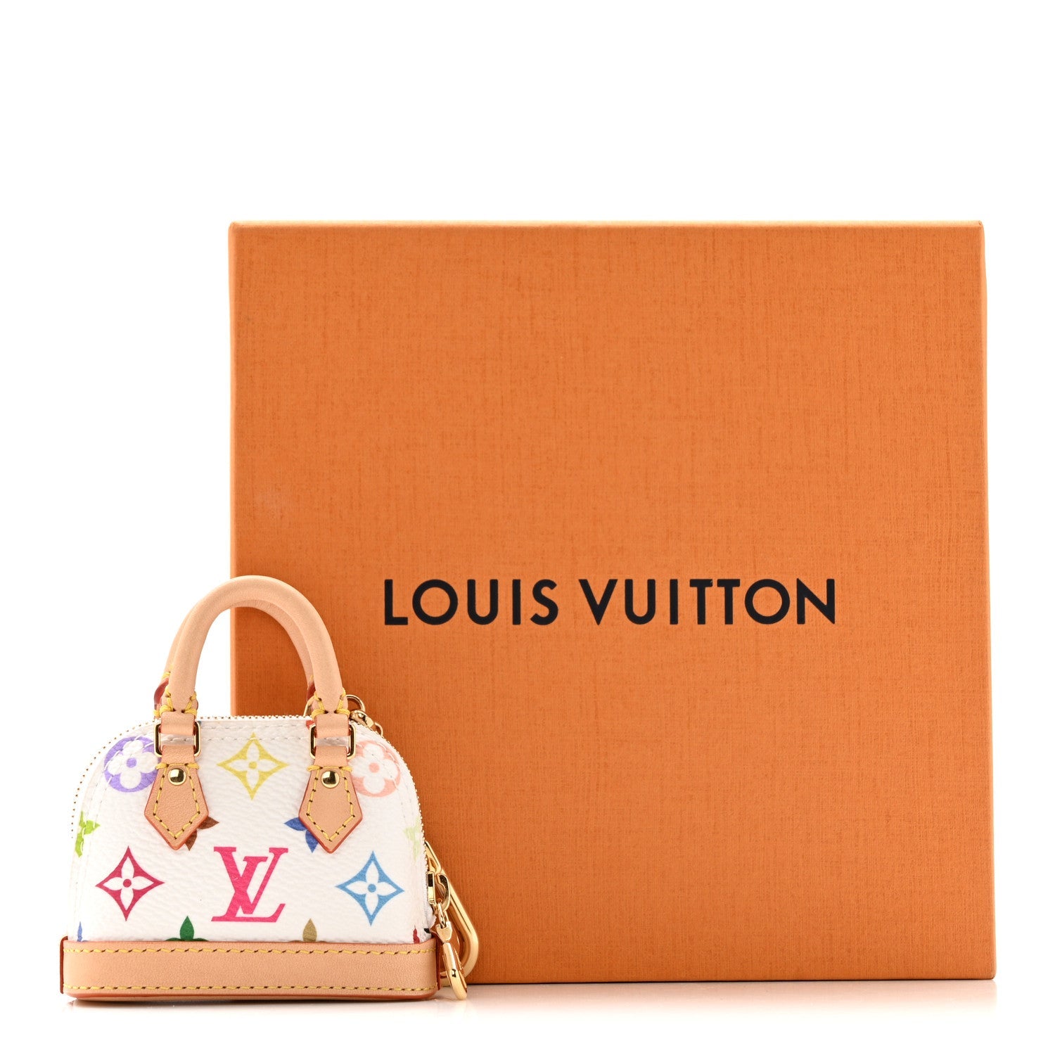 LV x TM Monogram Multicolor Micro Alma Bag Charm White