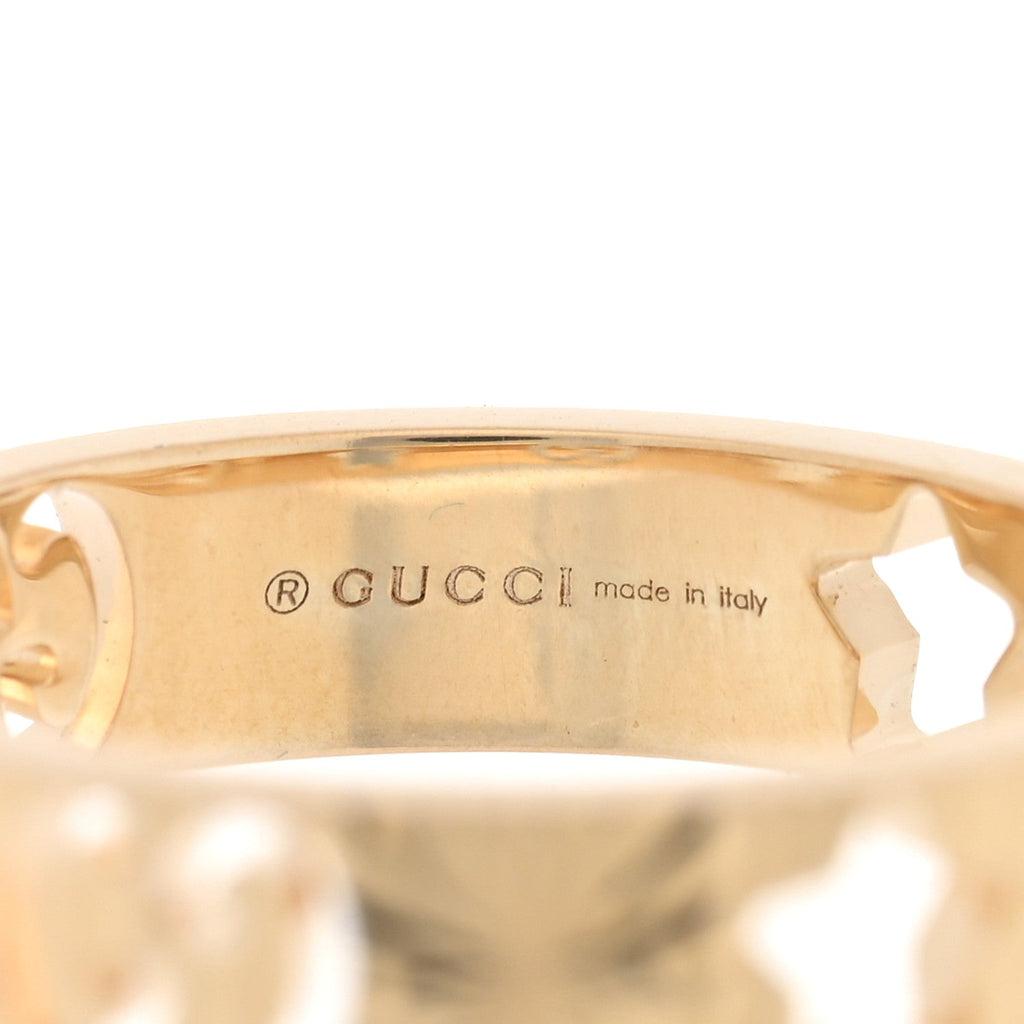 18K Yellow Gold Icon Stars Band Ring 48 4.5