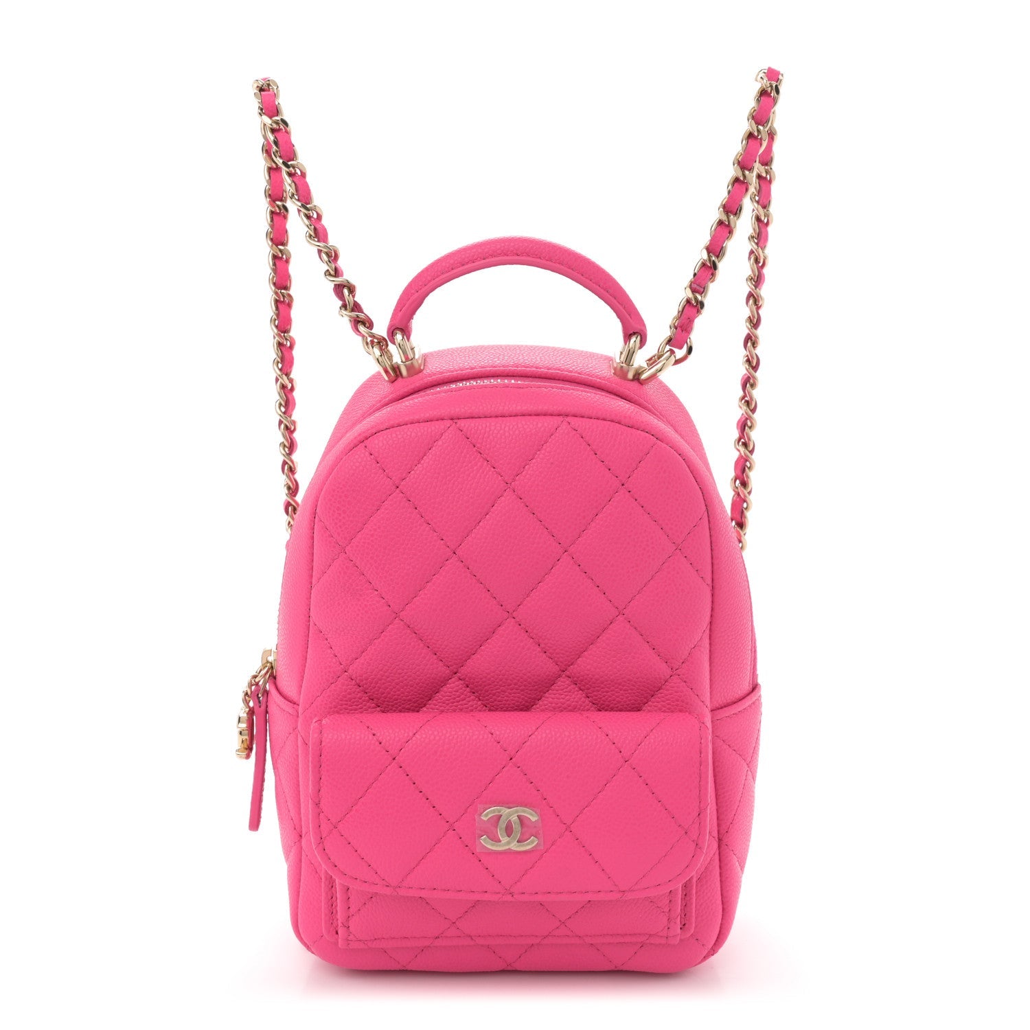 Caviar Quilted CC Mini Classic Backpack Pink