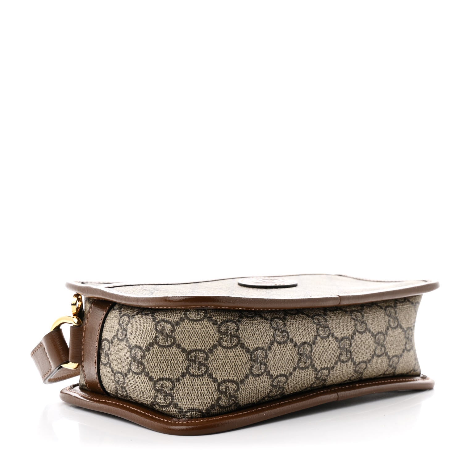 GG Supreme Monogram Azalea Calfskin Mini Retro Interlocking G Shoulder Bag Beige Ebony Brown Sugar