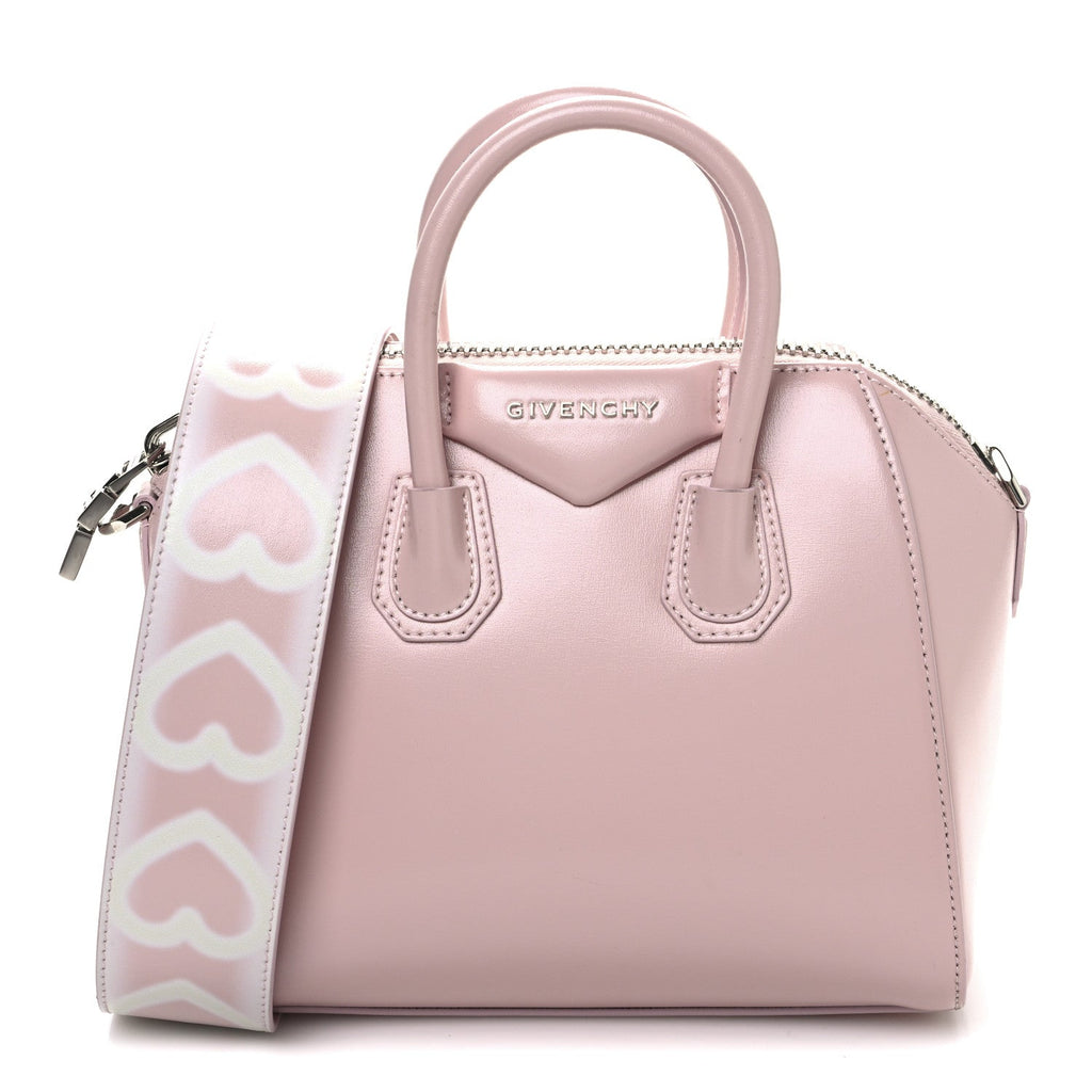Box Calfskin Mini Heart Antigona Top Handle Bag Blush Pink