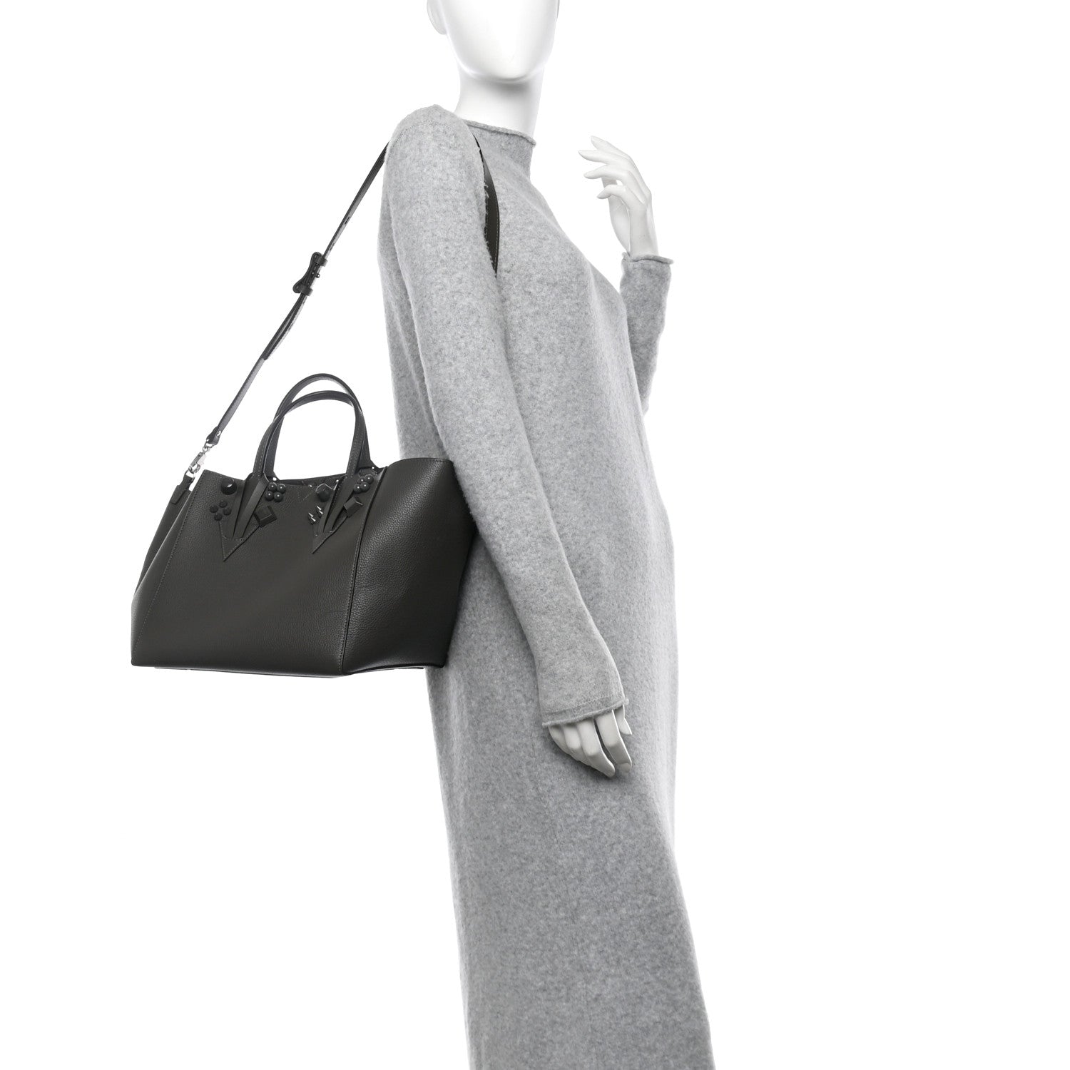 Calfskin Empire Spike Studded Small Cabachic Tote Rocket