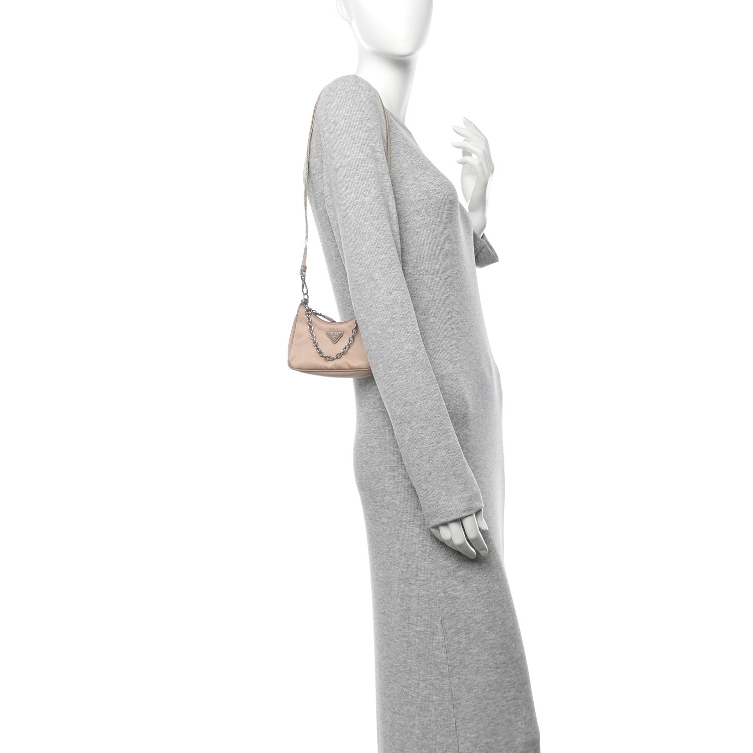 Tessuto Nylon Saffiano Mini Re-Edition 2000 Shoulder Bag Cammeo