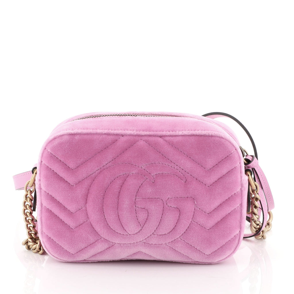 GG Marmont Shoulder Bag Crystal Embellished Matelasse Velvet Mini