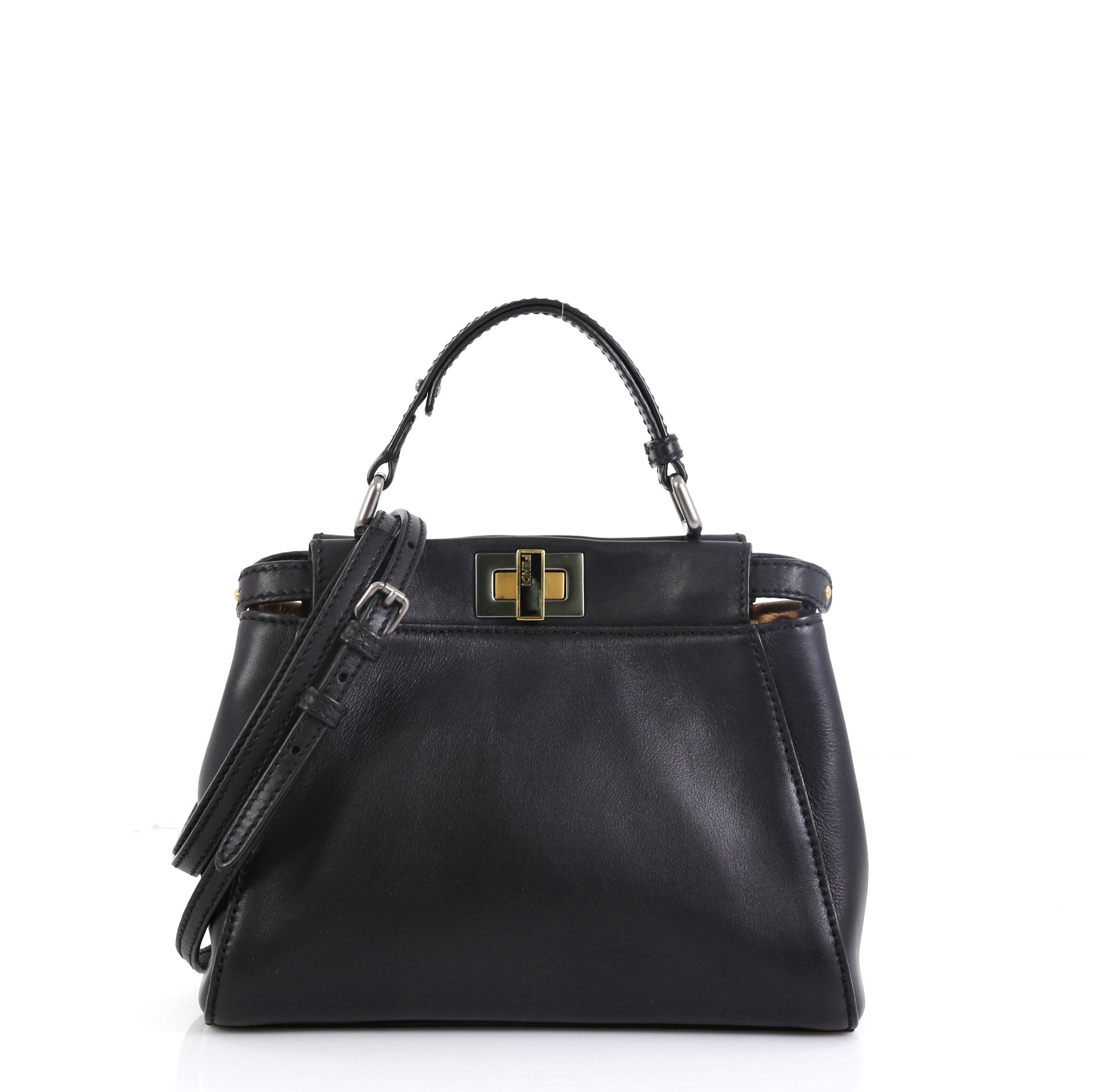 Peekaboo Bag Leather with Calf Hair Interior Mini