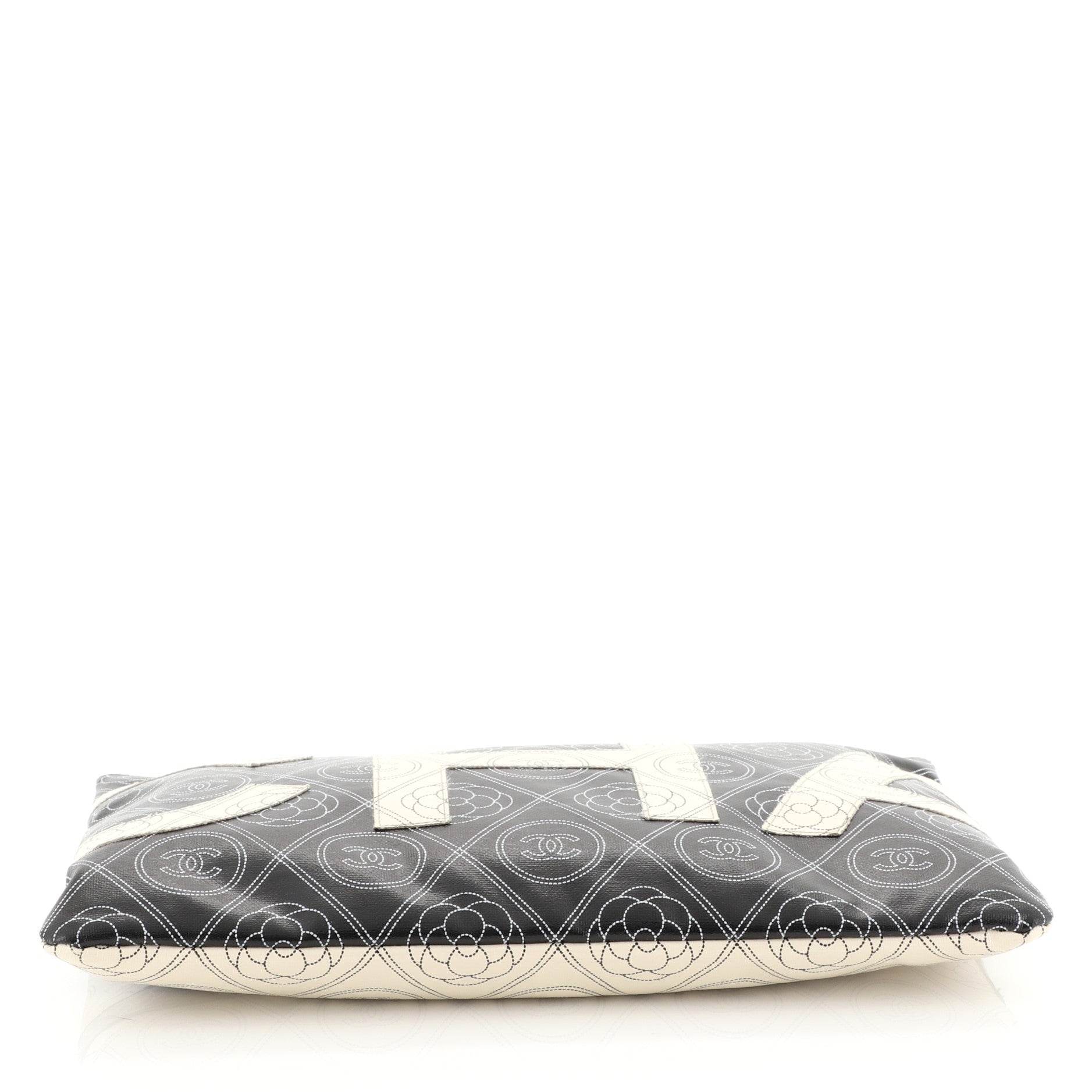 Camellia Logo Wristlet Clutch Printed Coated Canvas Large