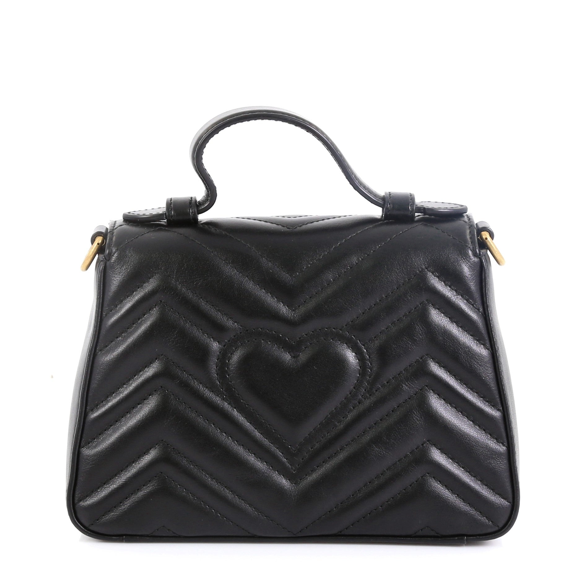 GG Marmont Top Handle Flap Bag Matelasse Leather Mini