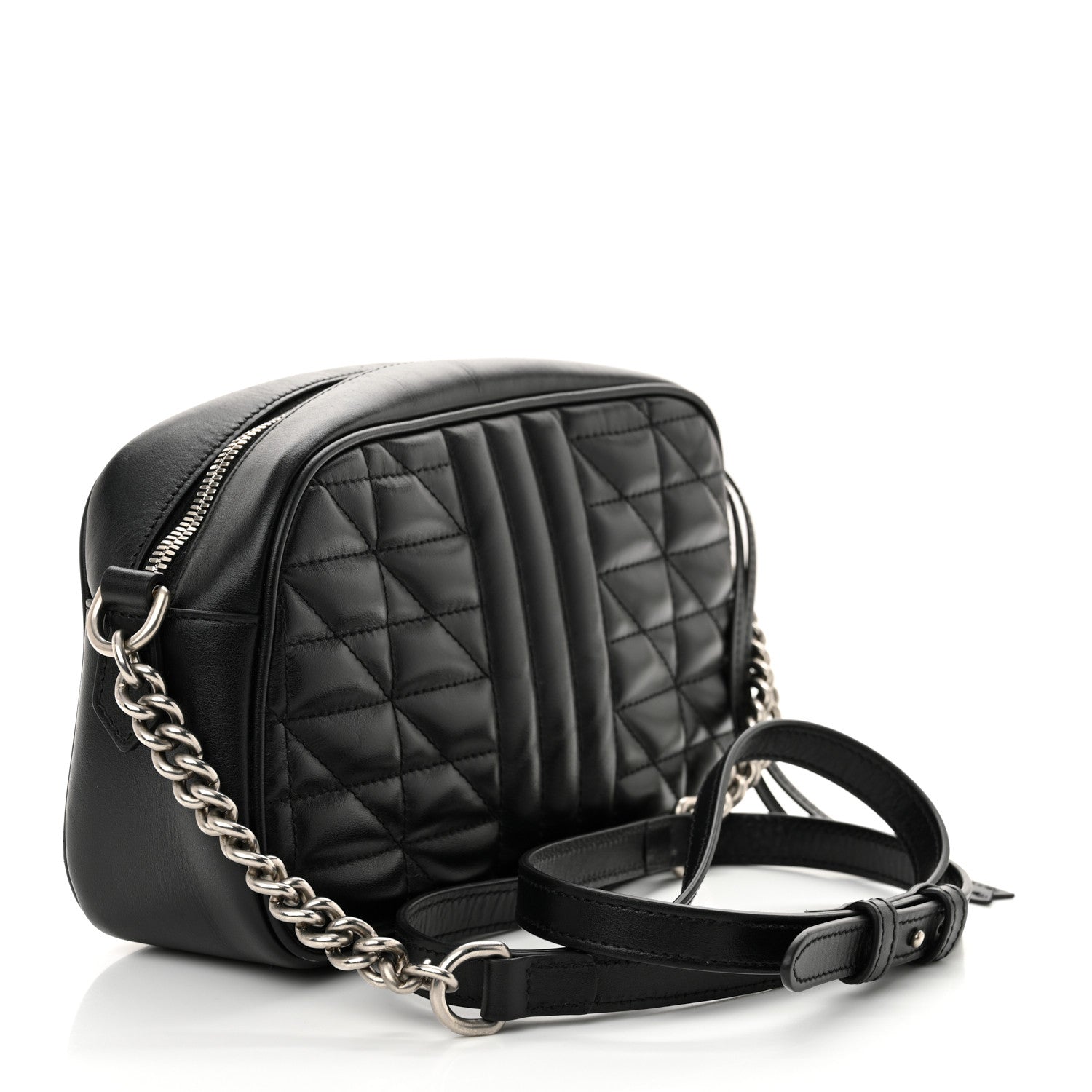 Calfskin Matelasse Aria Small GG Marmont Chain Shoulder Bag Black