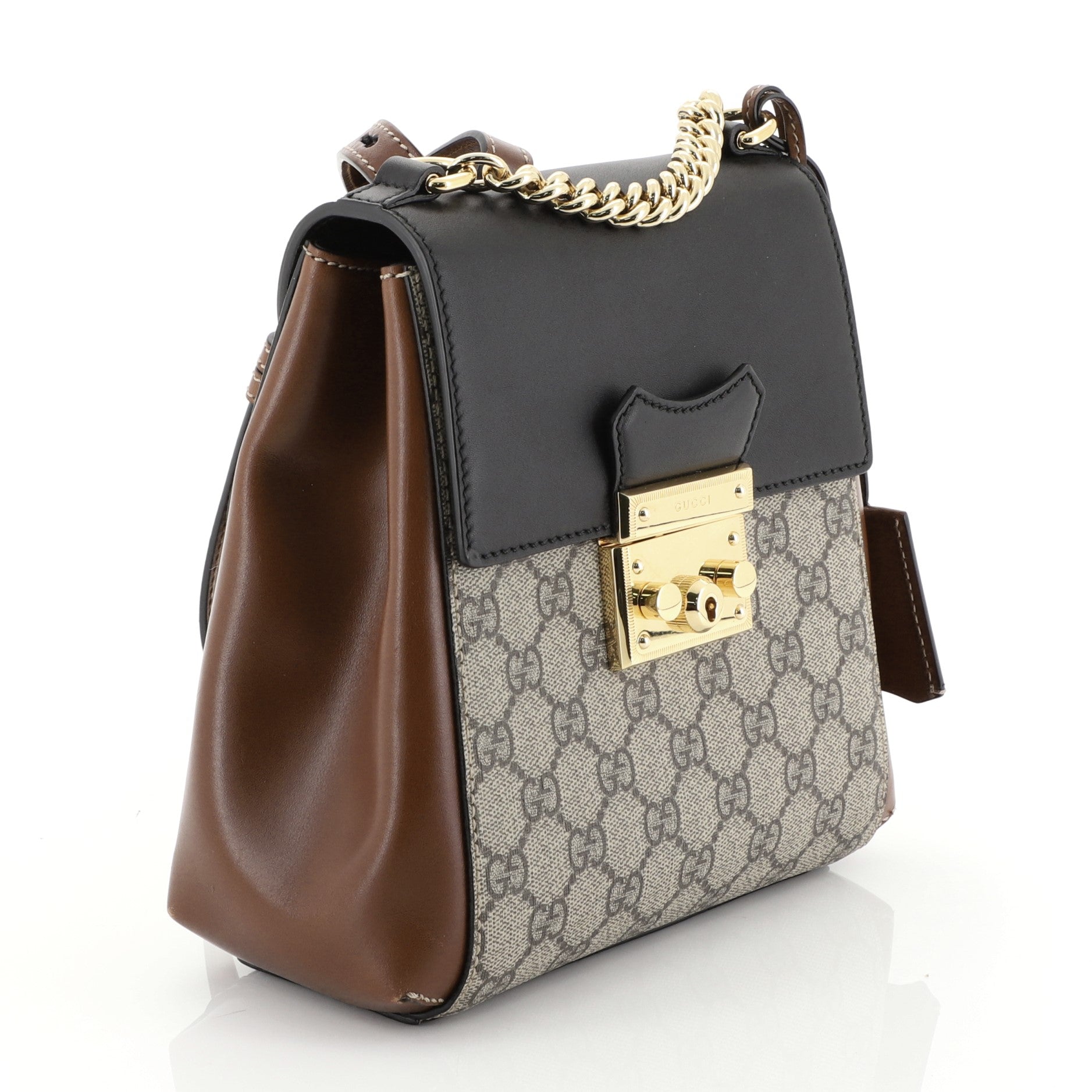 Padlock Backpack GG Coated Canvas and Leather Mini