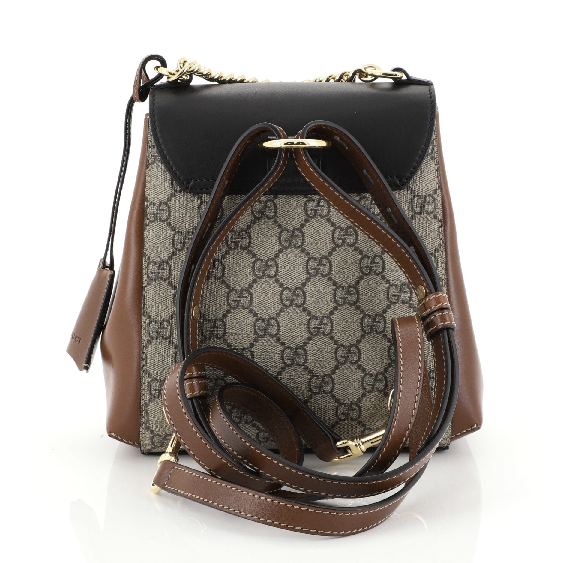 Padlock Backpack GG Coated Canvas and Leather Mini