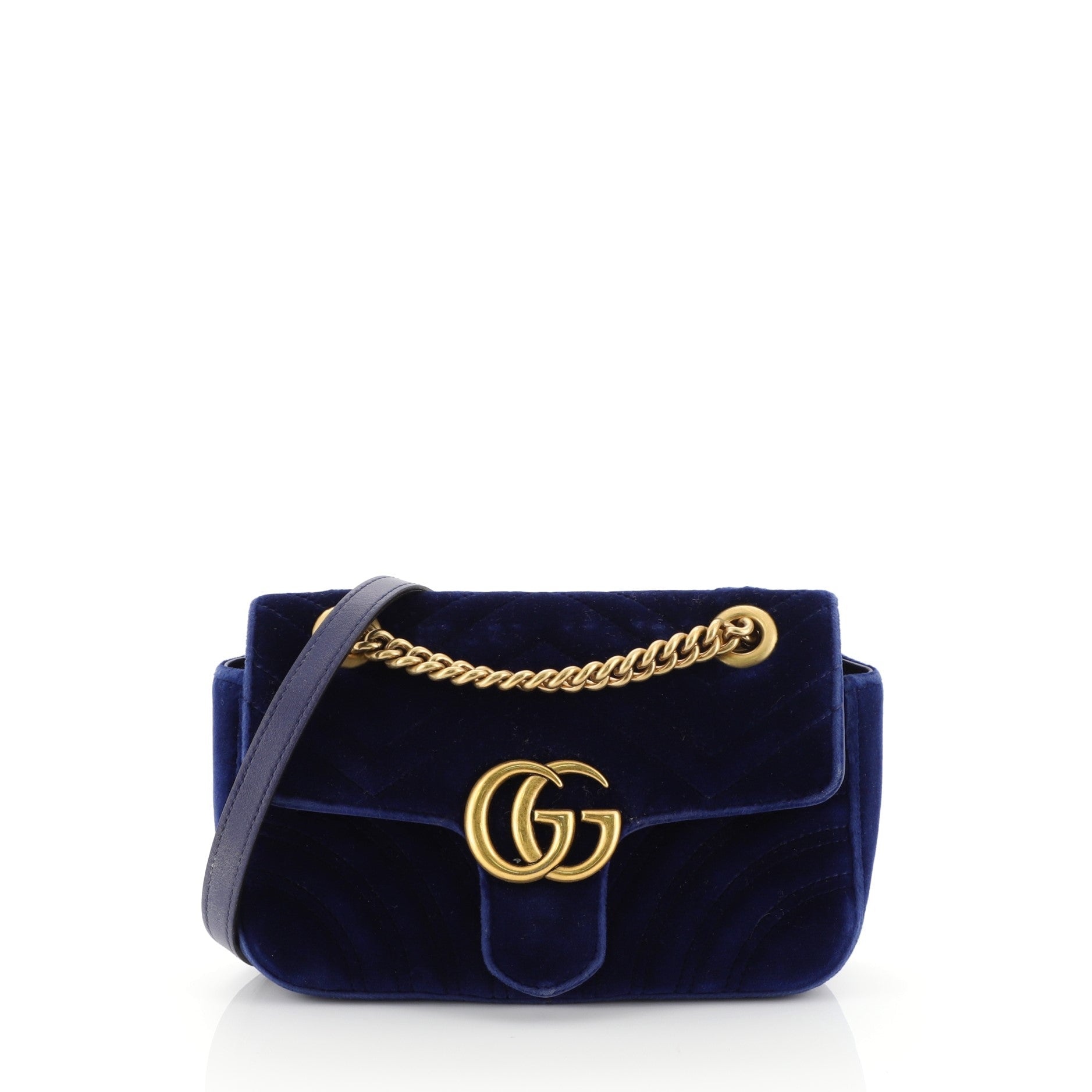 GG Marmont Flap Bag Matelasse Velvet Mini