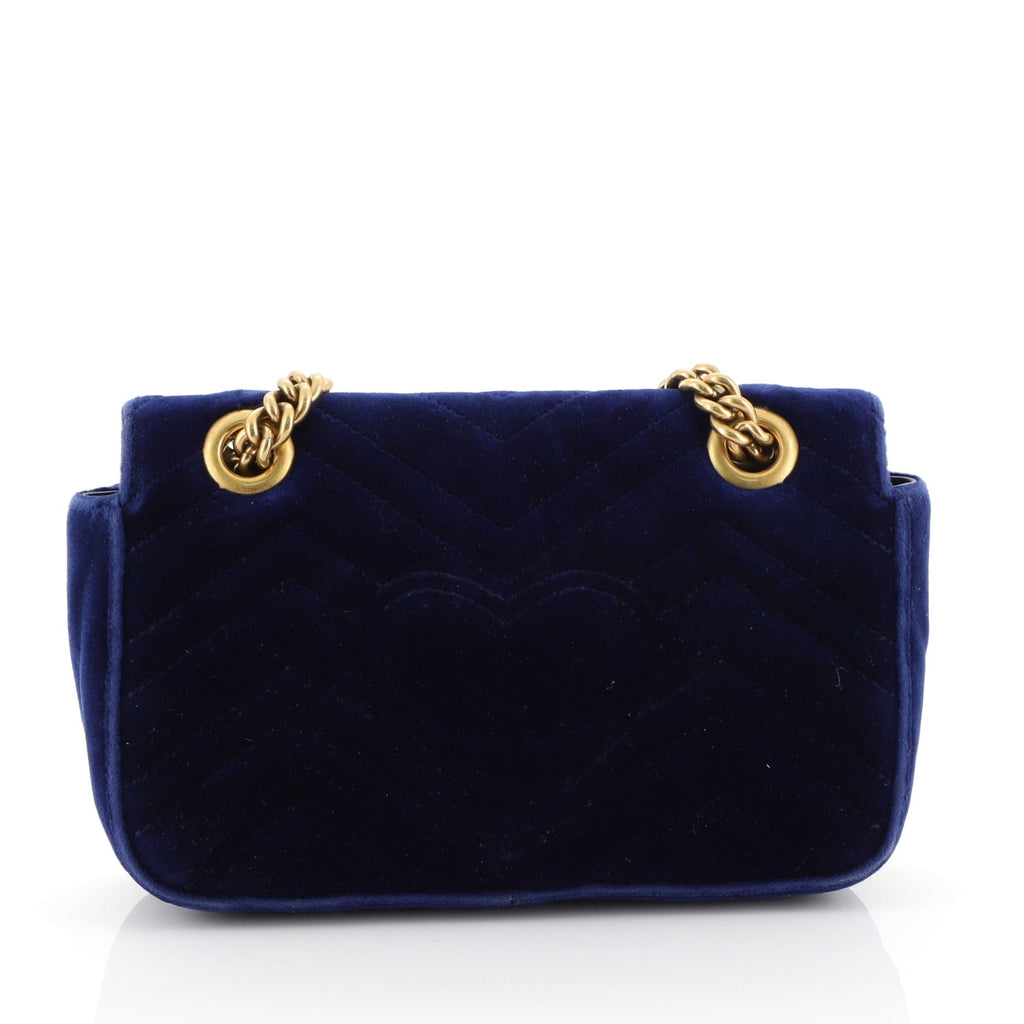 GG Marmont Flap Bag Matelasse Velvet Mini