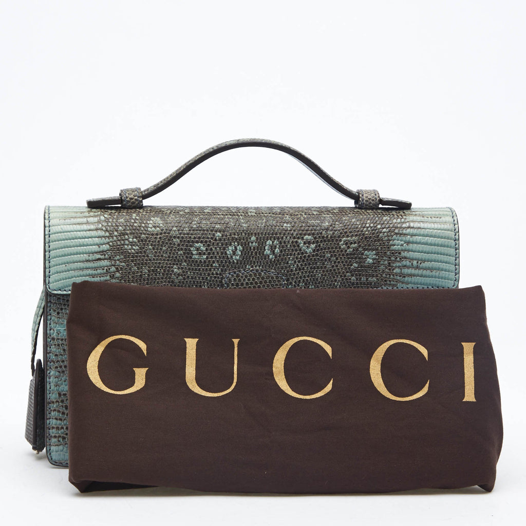 Lady Lock Briefcase Clutch Python