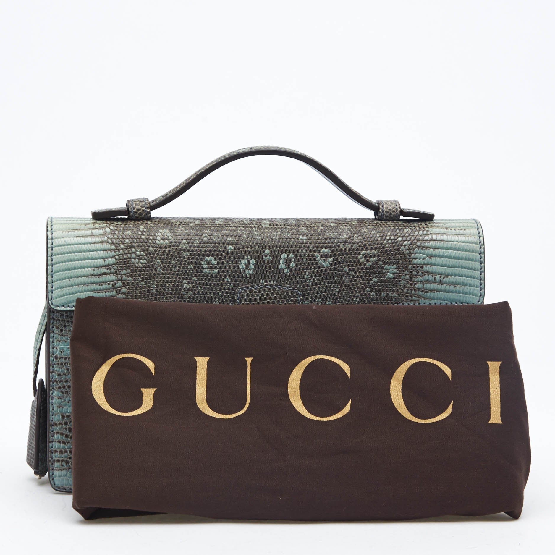 Lady Lock Briefcase Clutch Python