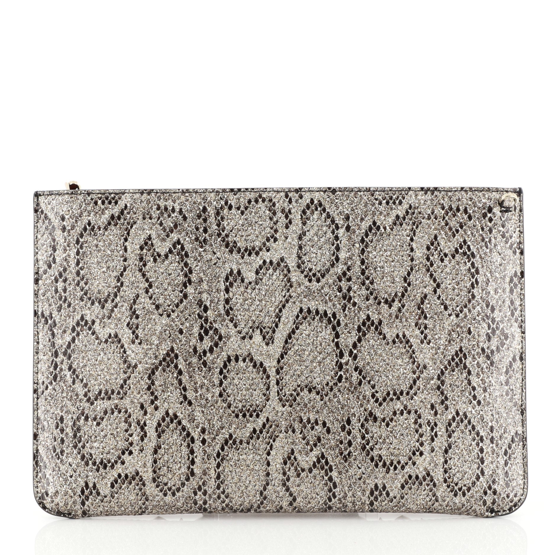 Loubiclutch Spiked Python Embossed Leather