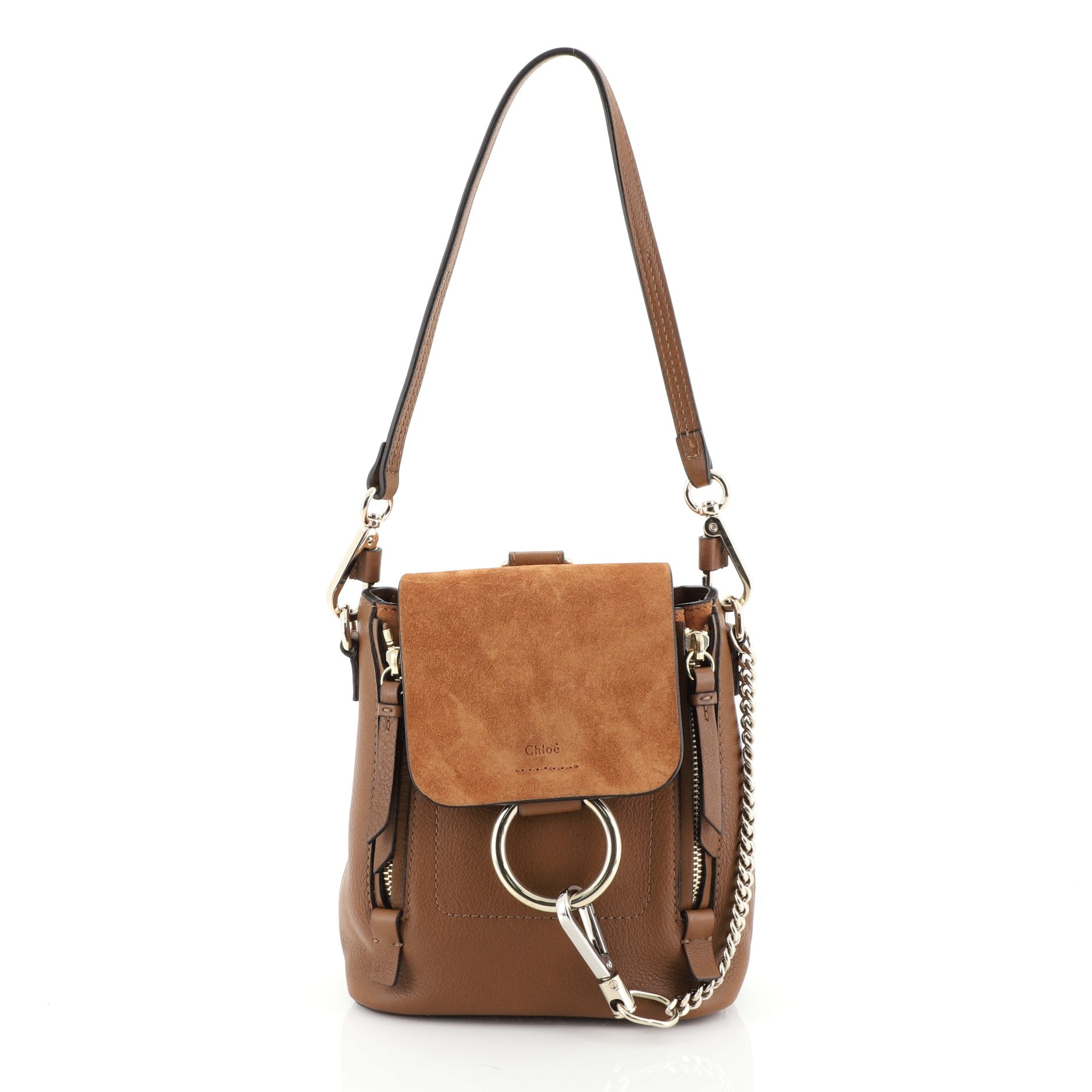 Faye Backpack Leather and Suede Mini