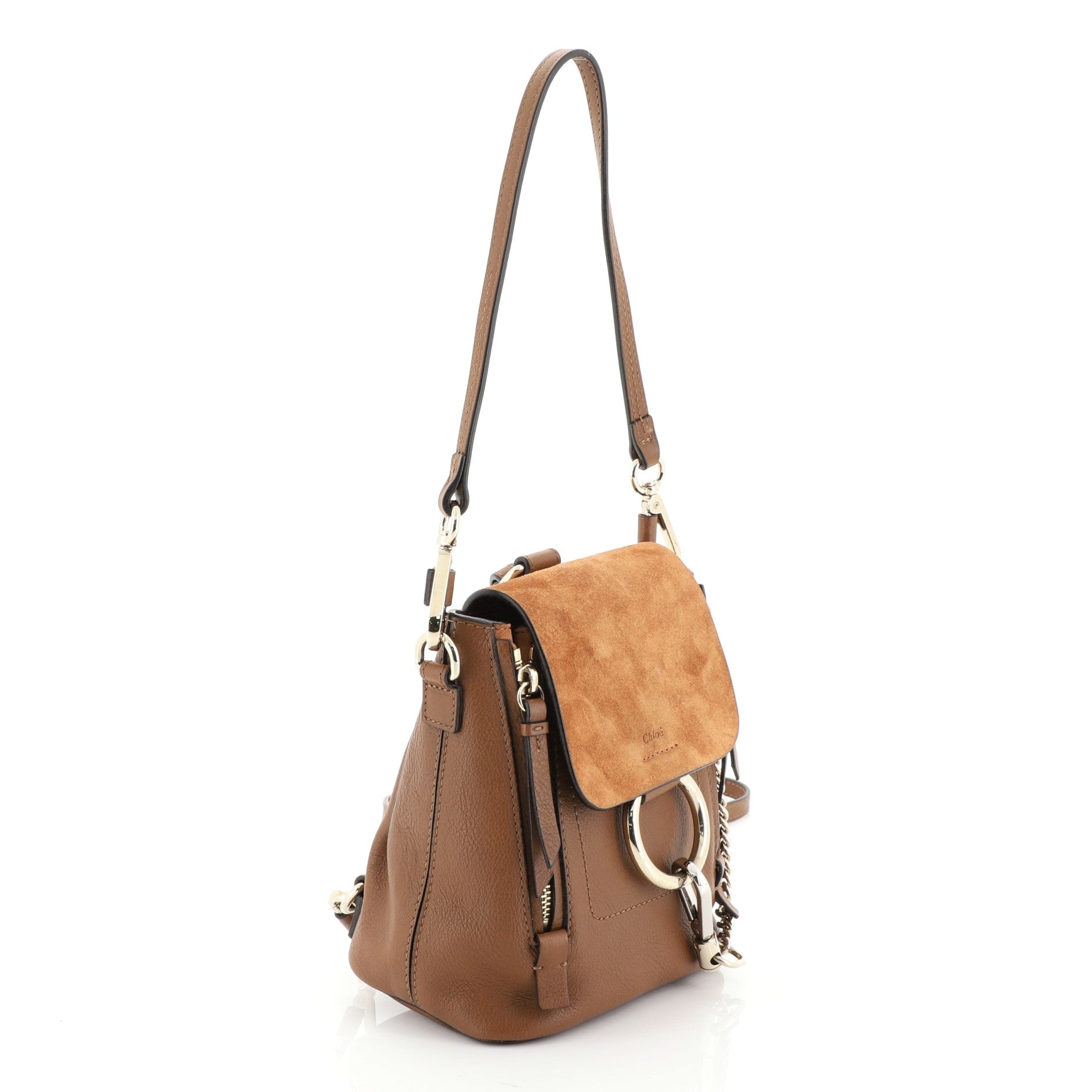 Faye Backpack Leather and Suede Mini