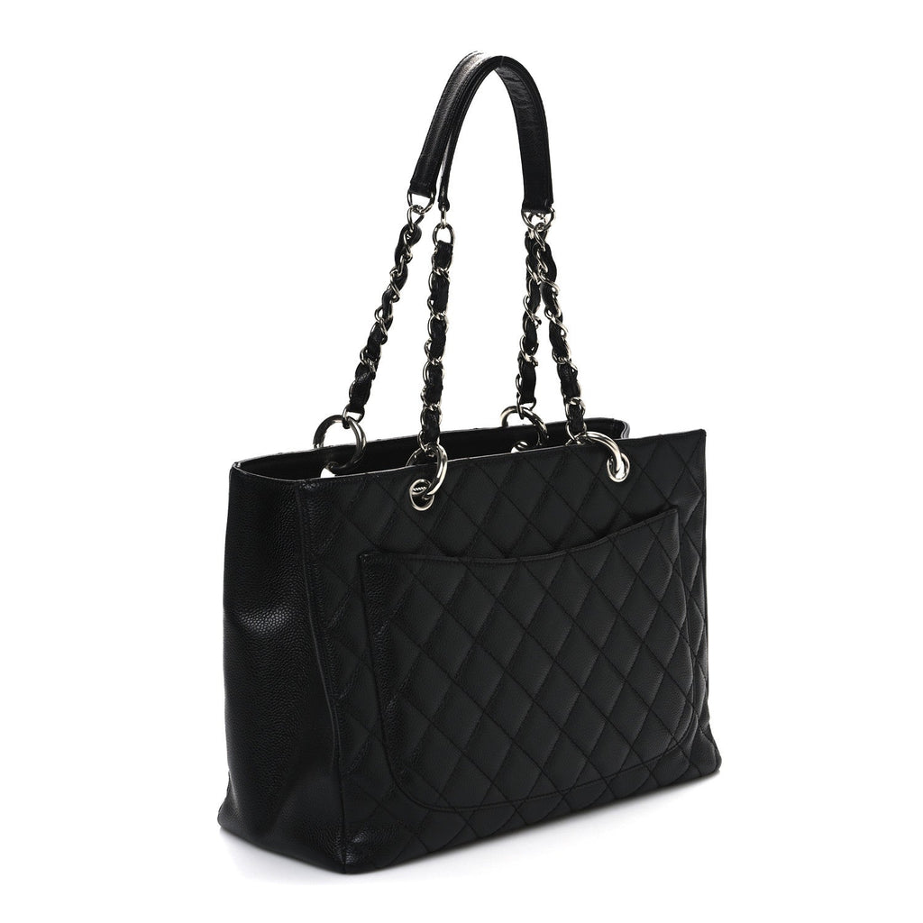 Caviar Quilted Grand Shopping Tote GST Black