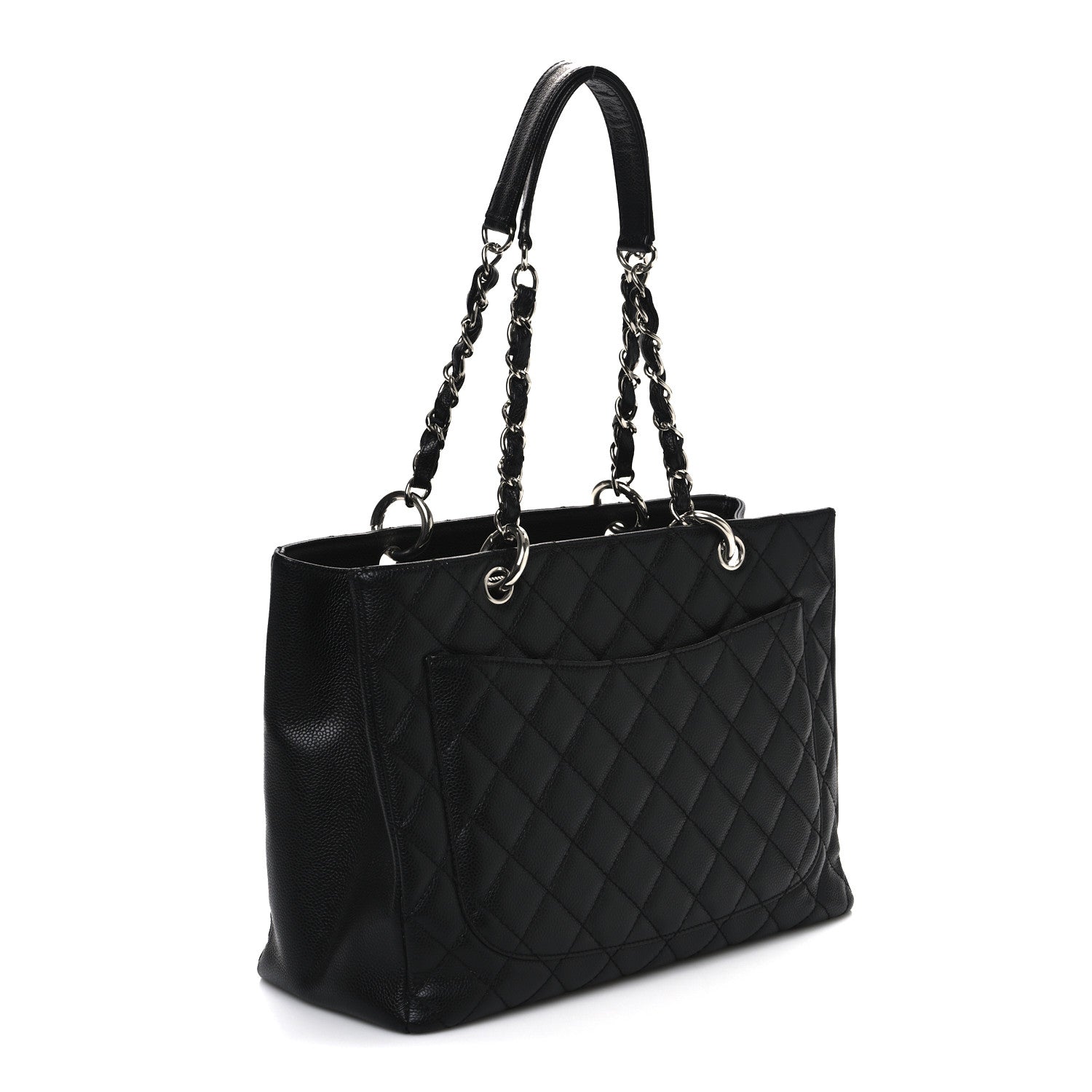 Caviar Quilted Grand Shopping Tote GST Black