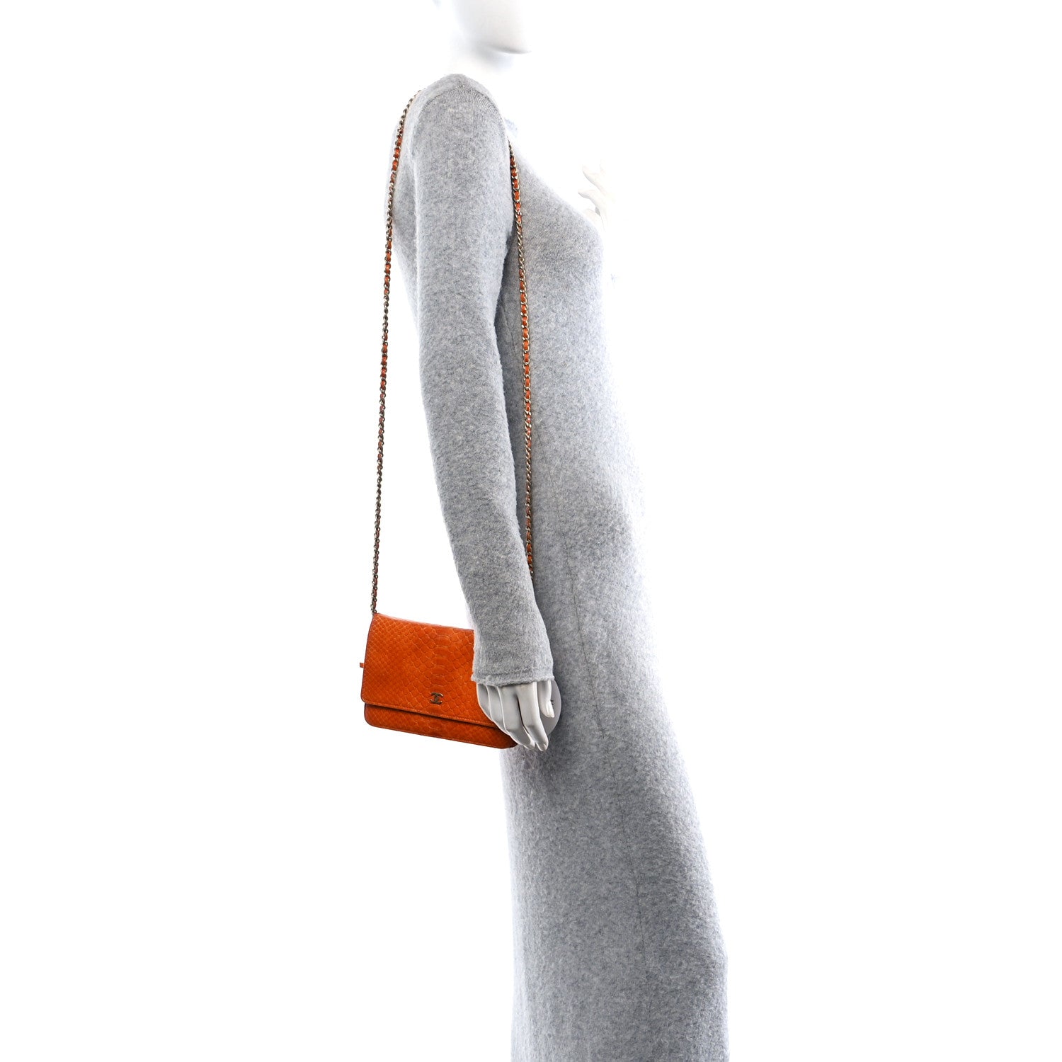 Snakeskin Wallet On Chain WOC Orange
