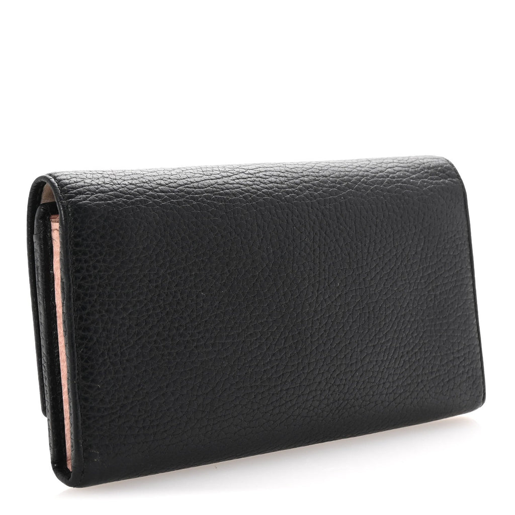 Calfskin Garden Continental Wallet Black