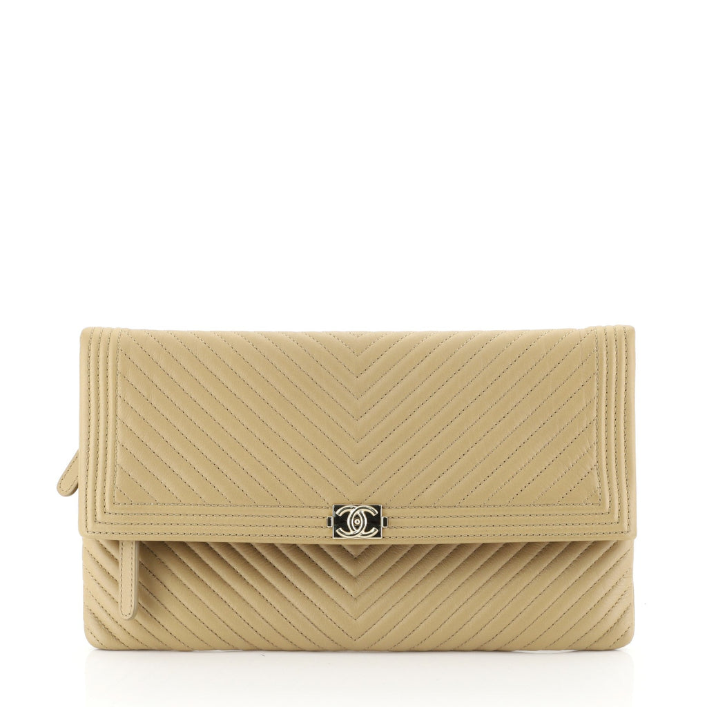 Boy Beauty CC Clutch Chevron Leather