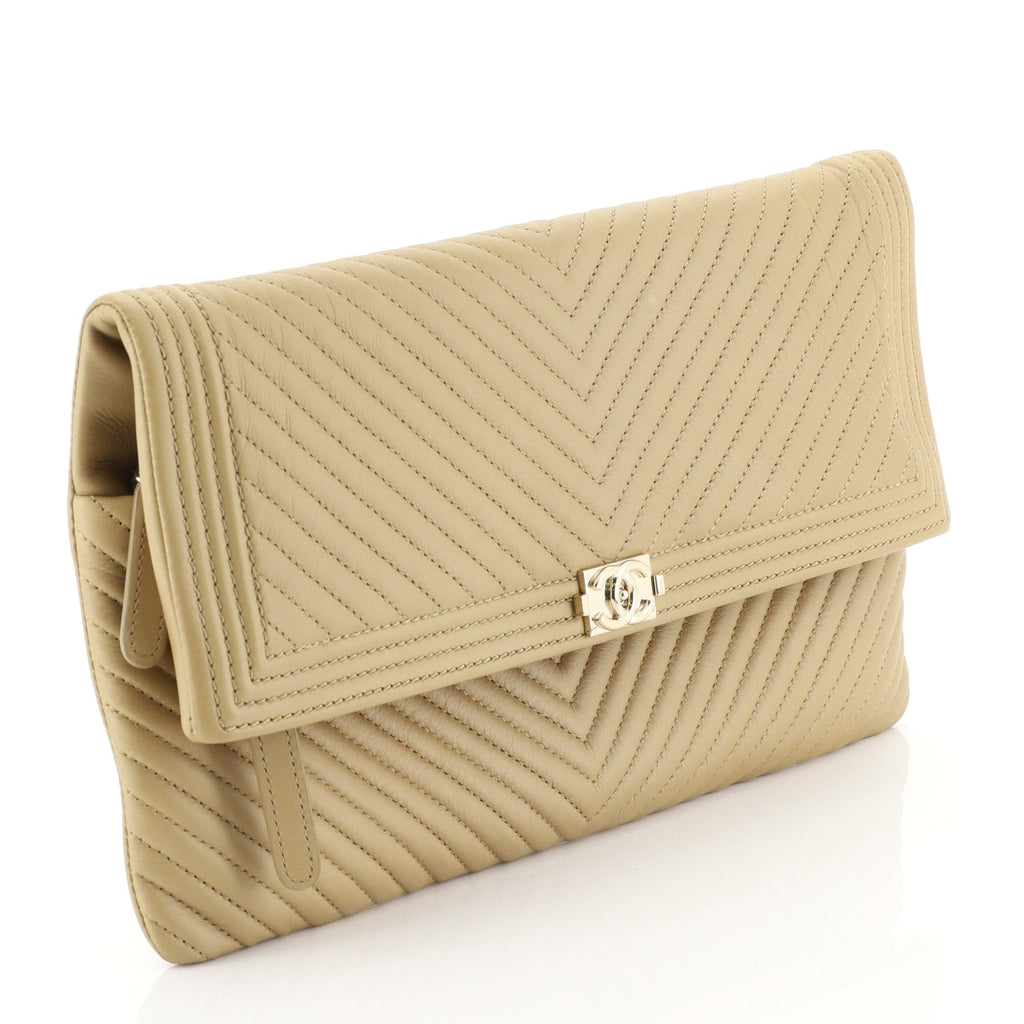Boy Beauty CC Clutch Chevron Leather