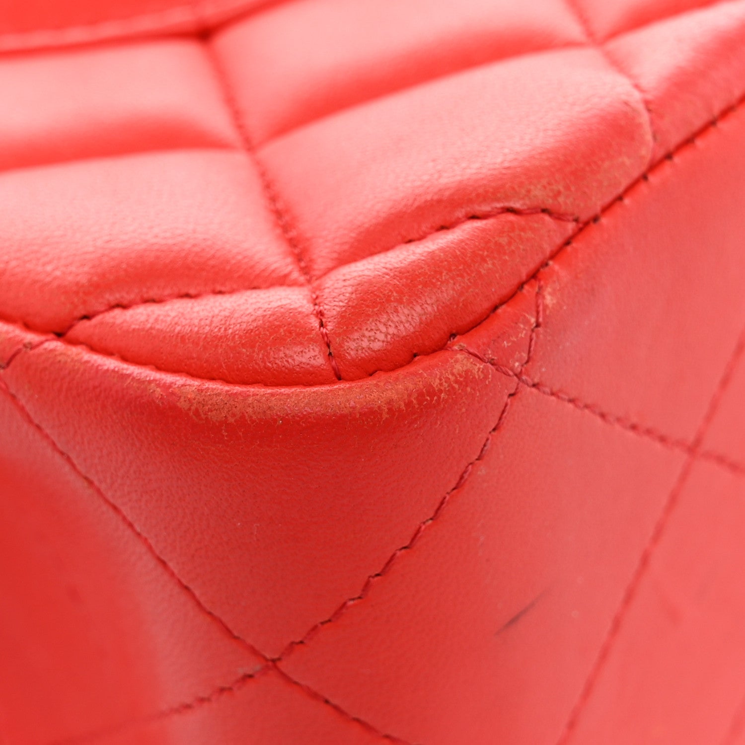 Lambskin Quilted Jumbo Double Flap Red
