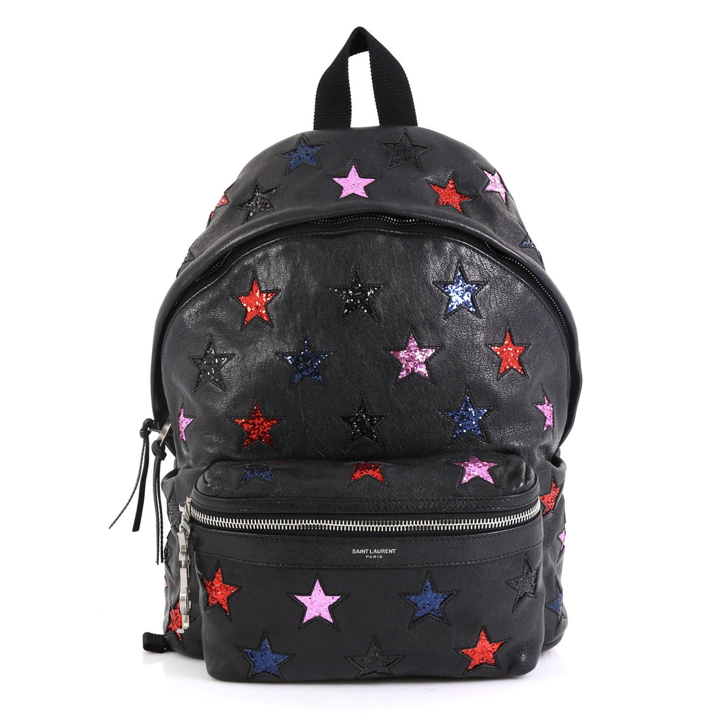 City Backpack Glitter Inlaid Leather Mini