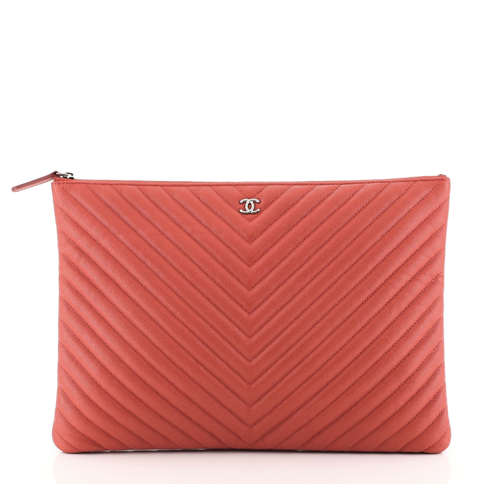 O Case Clutch Chevron Caviar Large